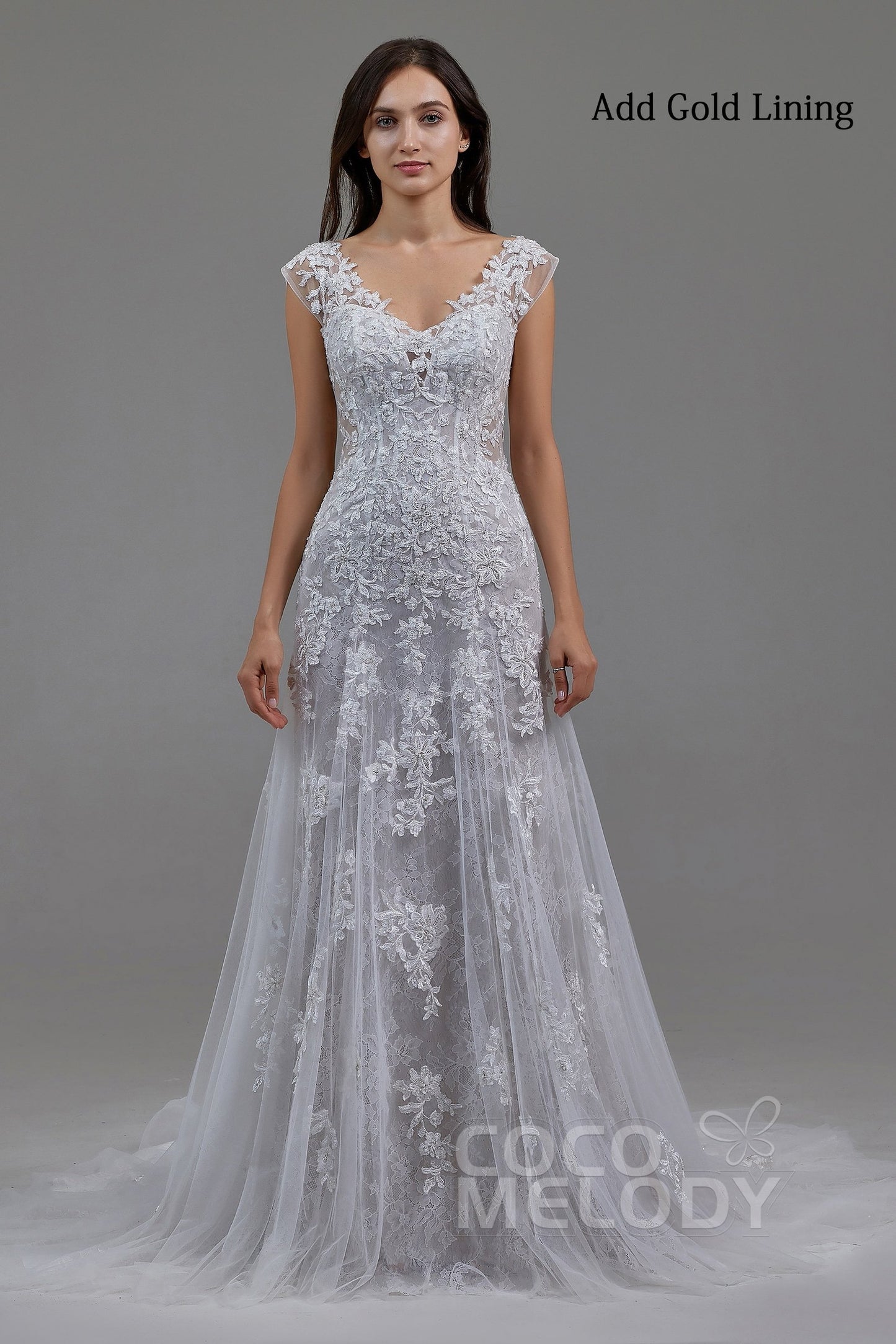 Trumpet-Mermaid Chapel Train Tulle Lace Wedding Dress LD5809