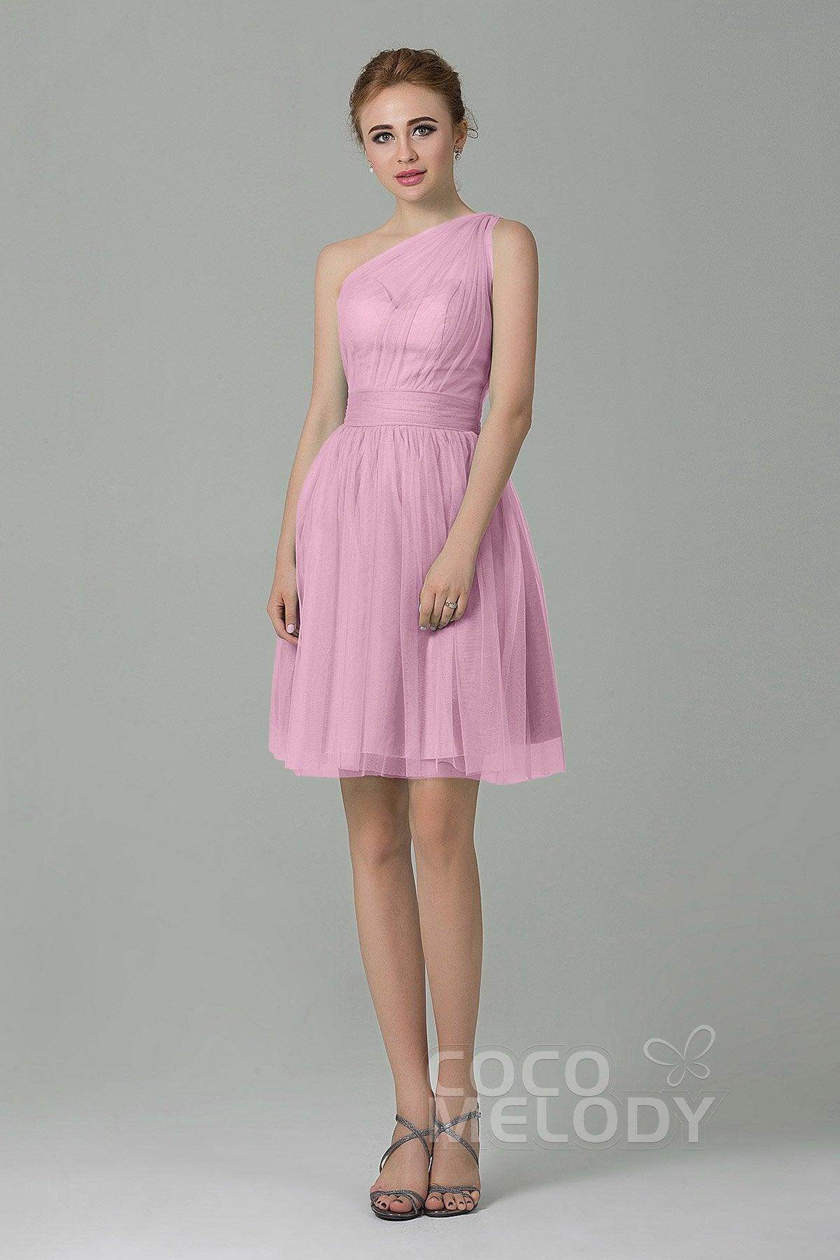 A-Line Short-Mini Tulle Bridesmaid Dress LOZM1503F - COCOMELODY