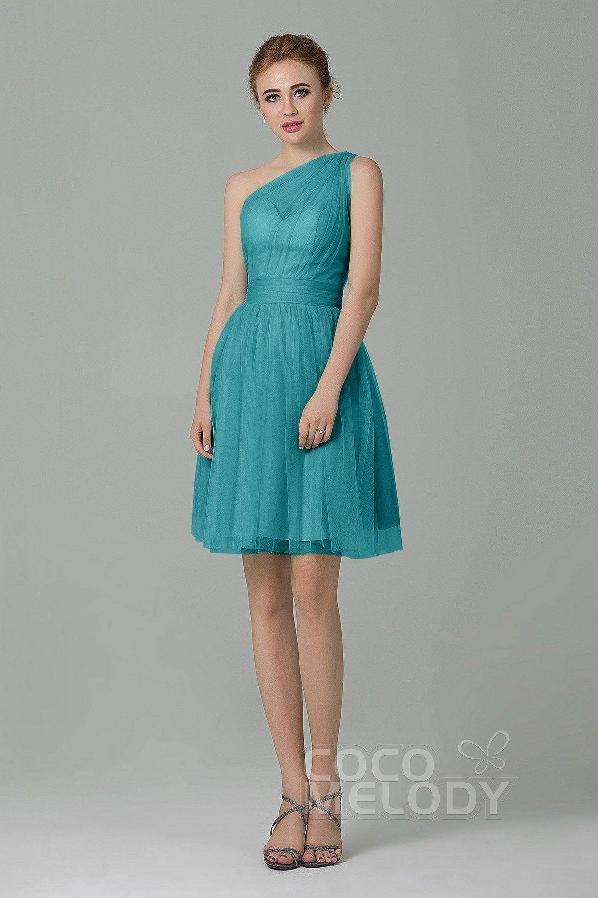 A-Line Short-Mini Tulle Bridesmaid Dress LOZM1503F - COCOMELODY