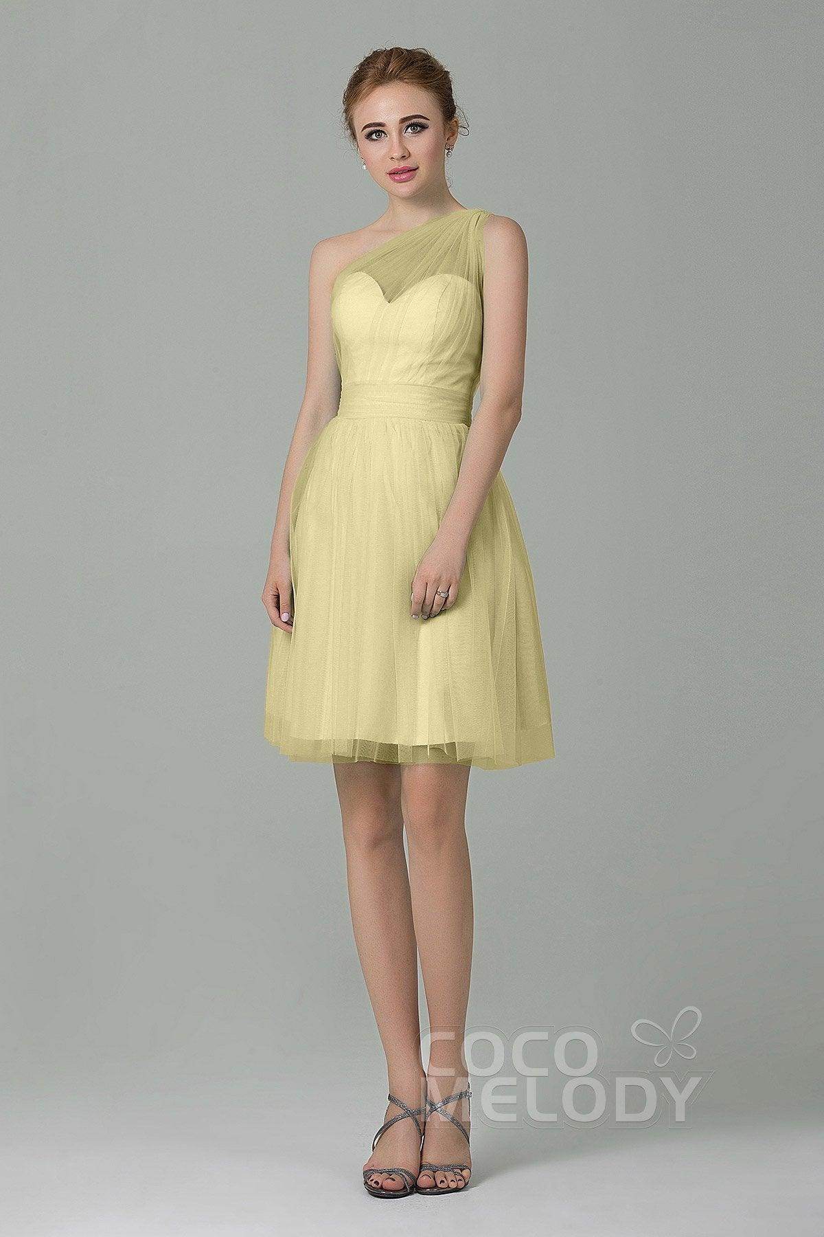 A-Line Short-Mini Tulle Bridesmaid Dress LOZM1503F - COCOMELODY