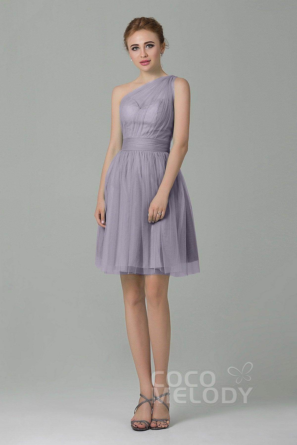 A-Line Short-Mini Tulle Bridesmaid Dress LOZM1503F - COCOMELODY