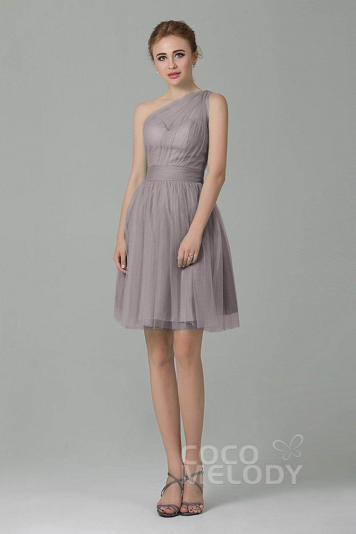 A-Line Short-Mini Tulle Bridesmaid Dress LOZM1503F - COCOMELODY