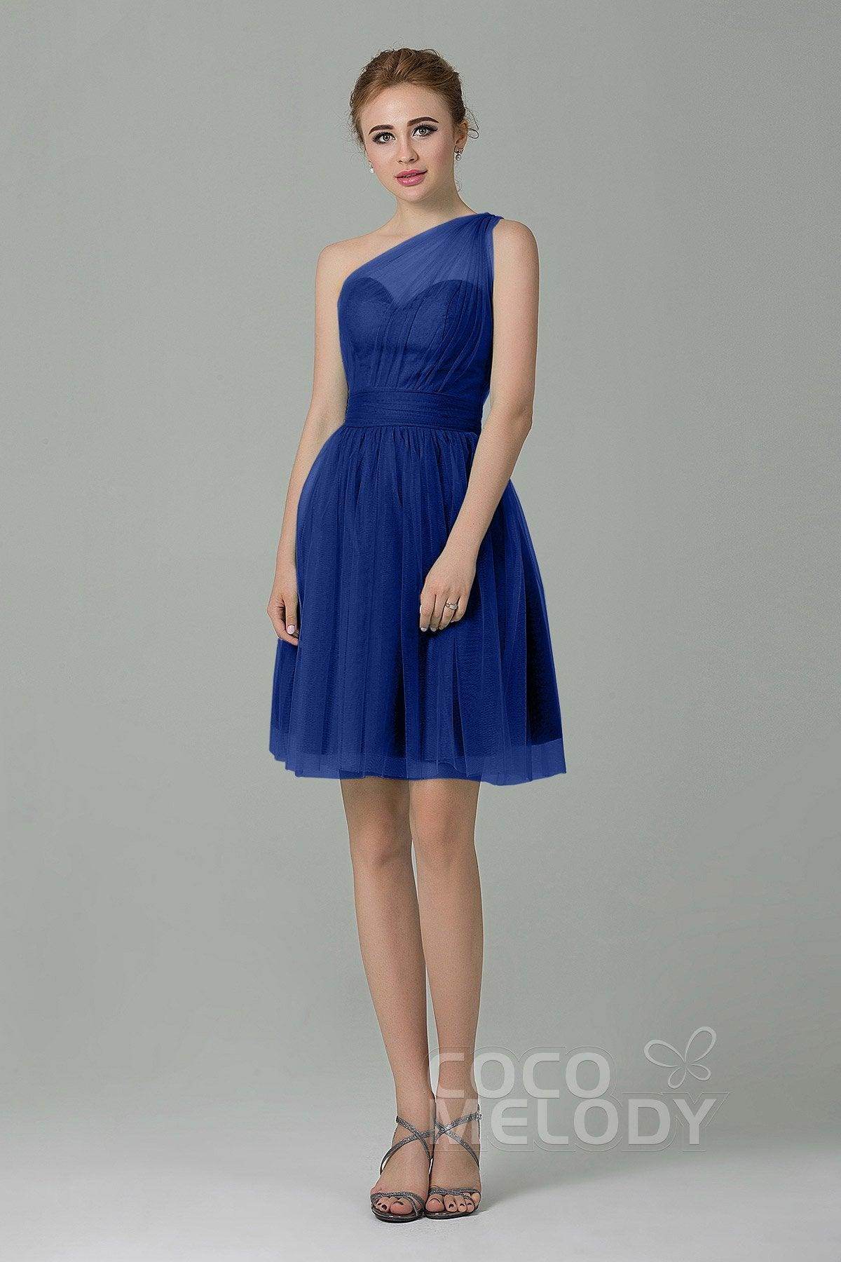 A-Line Short-Mini Tulle Bridesmaid Dress LOZM1503F - COCOMELODY
