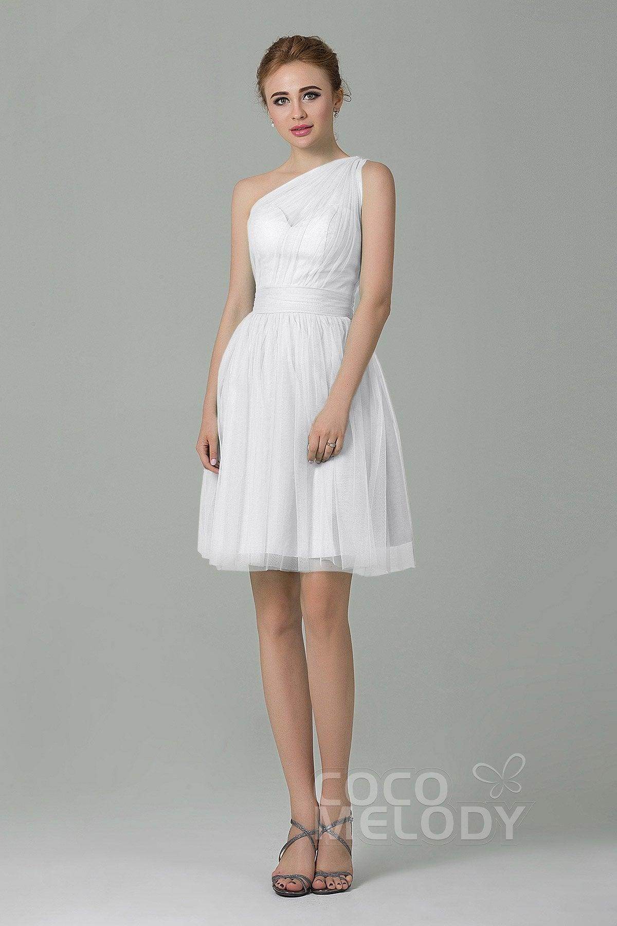 A-Line Short-Mini Tulle Bridesmaid Dress LOZM1503F - COCOMELODY