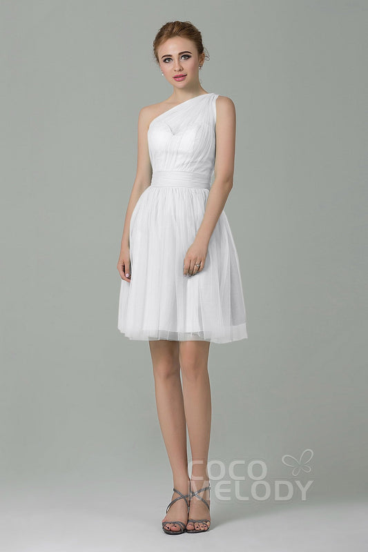 A-Line Short-Mini Tulle Bridesmaid Dress LOZM1503F