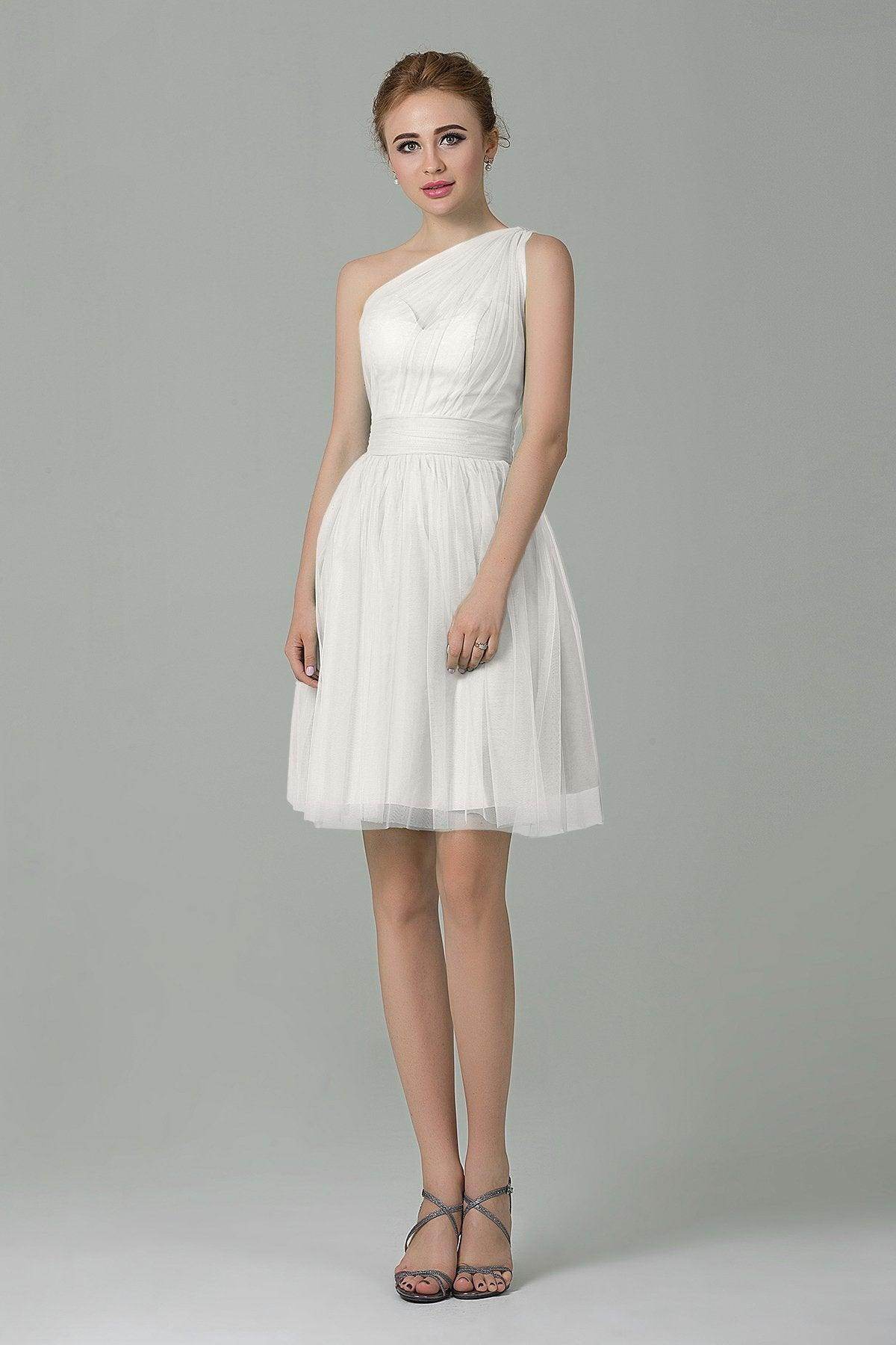 A-Line Short-Mini Tulle Bridesmaid Dress LOZM1503F - COCOMELODY