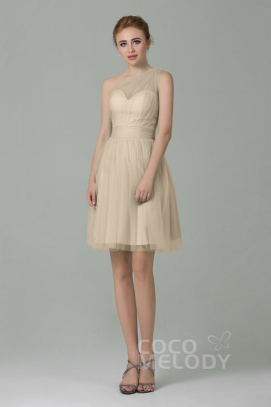 A-Line Short-Mini Tulle Bridesmaid Dress LOZM1503F