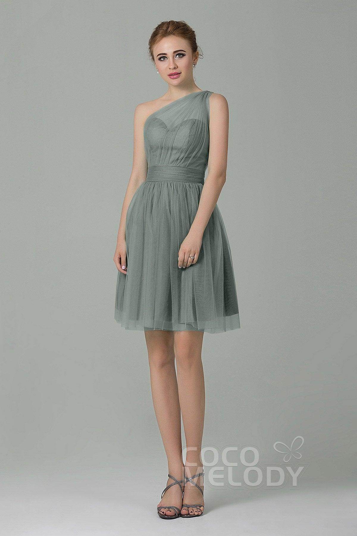 A-Line Short-Mini Tulle Bridesmaid Dress LOZM1503F - COCOMELODY