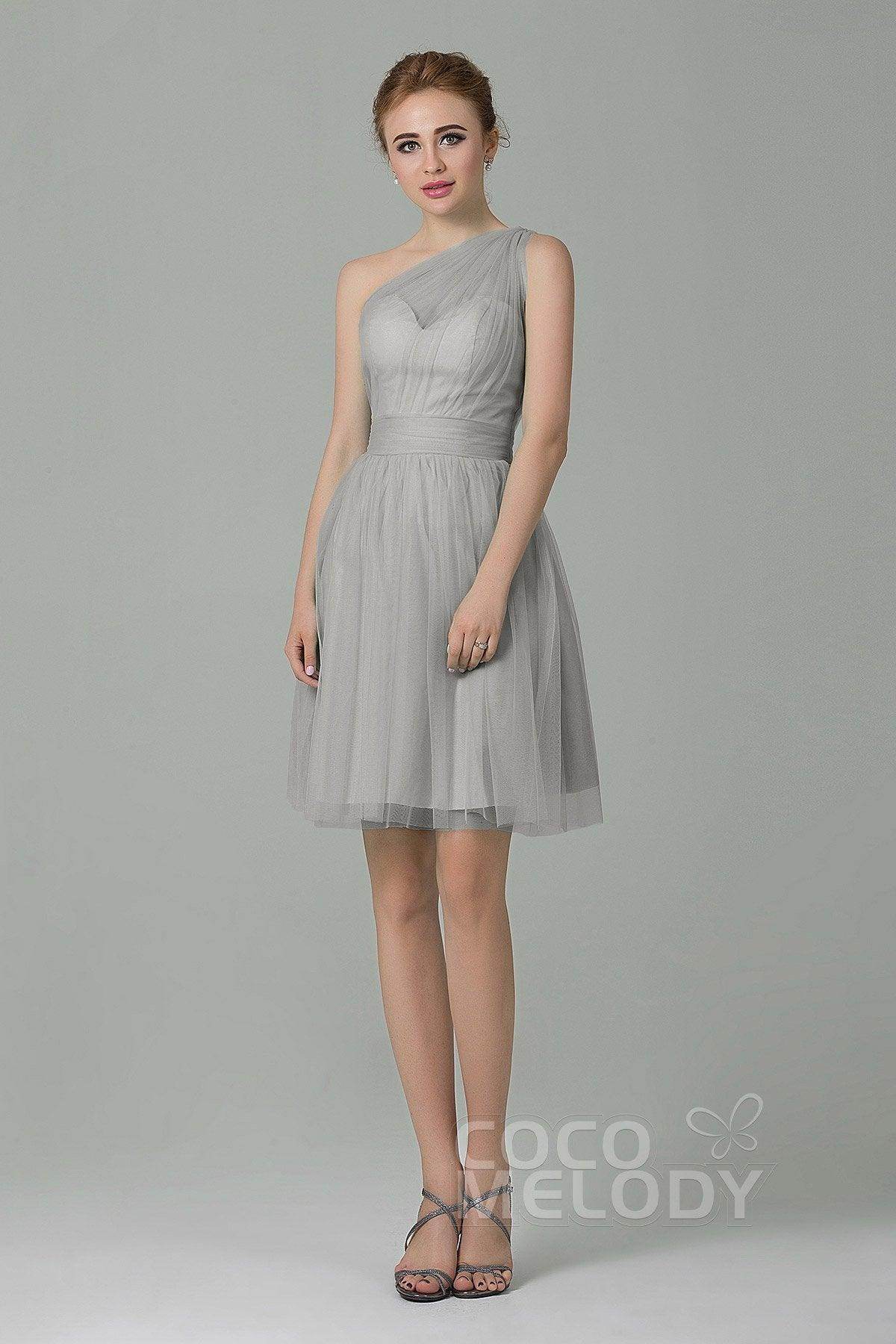 A-Line Short-Mini Tulle Bridesmaid Dress LOZM1503F - COCOMELODY
