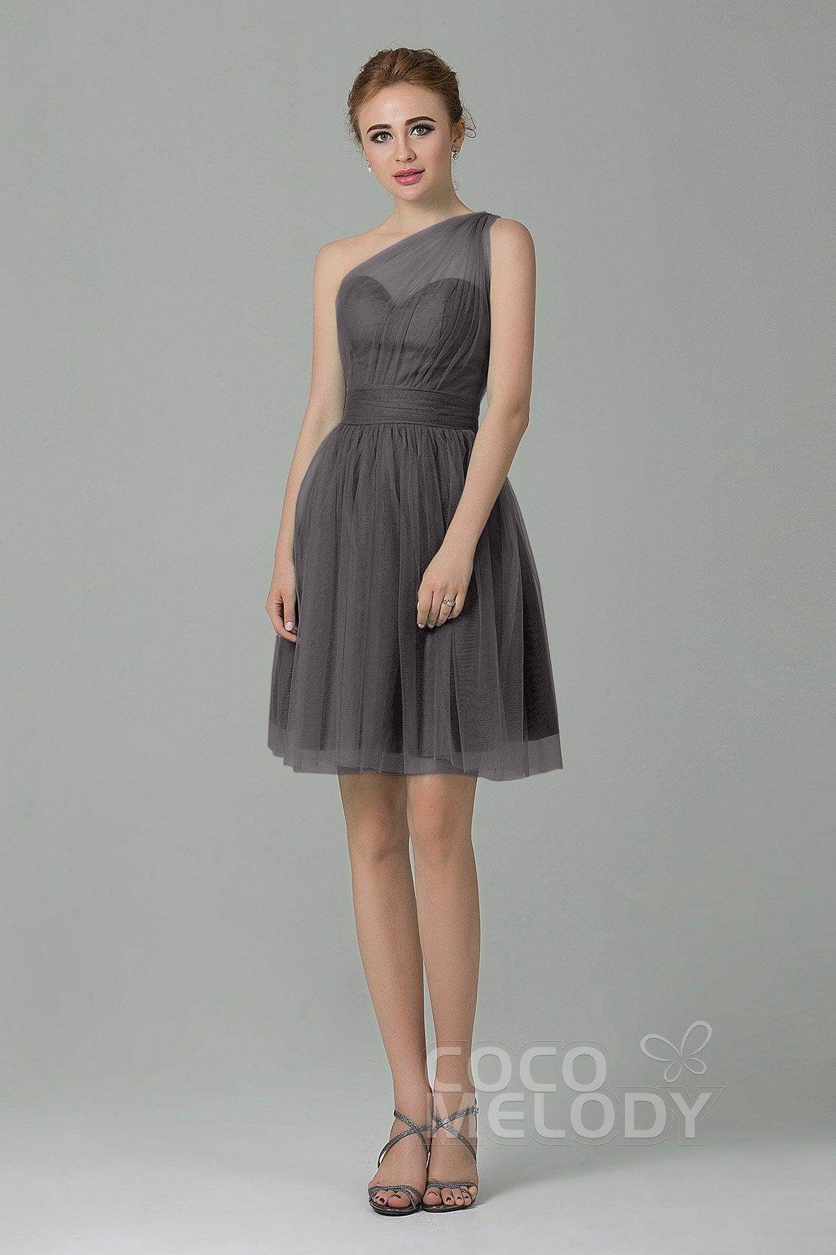 A-Line Short-Mini Tulle Bridesmaid Dress LOZM1503F - COCOMELODY