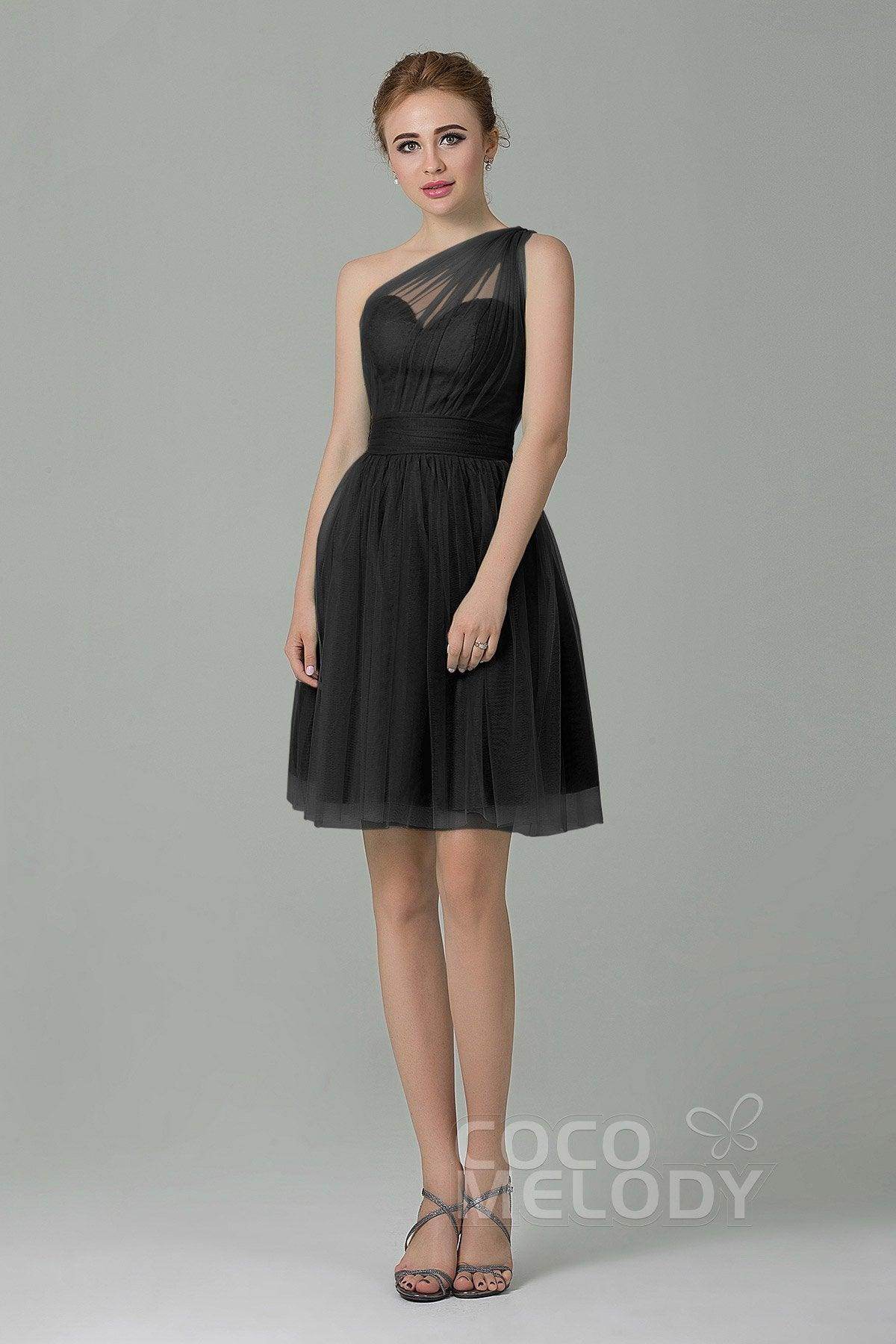 A-Line Short-Mini Tulle Bridesmaid Dress LOZM1503F - COCOMELODY