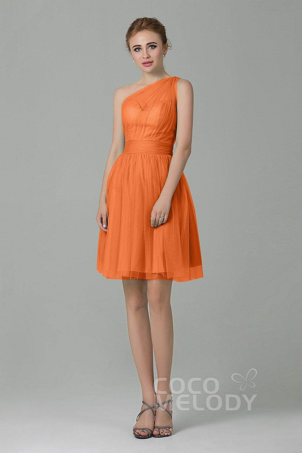 A-Line Short-Mini Tulle Bridesmaid Dress LOZM1503F - COCOMELODY