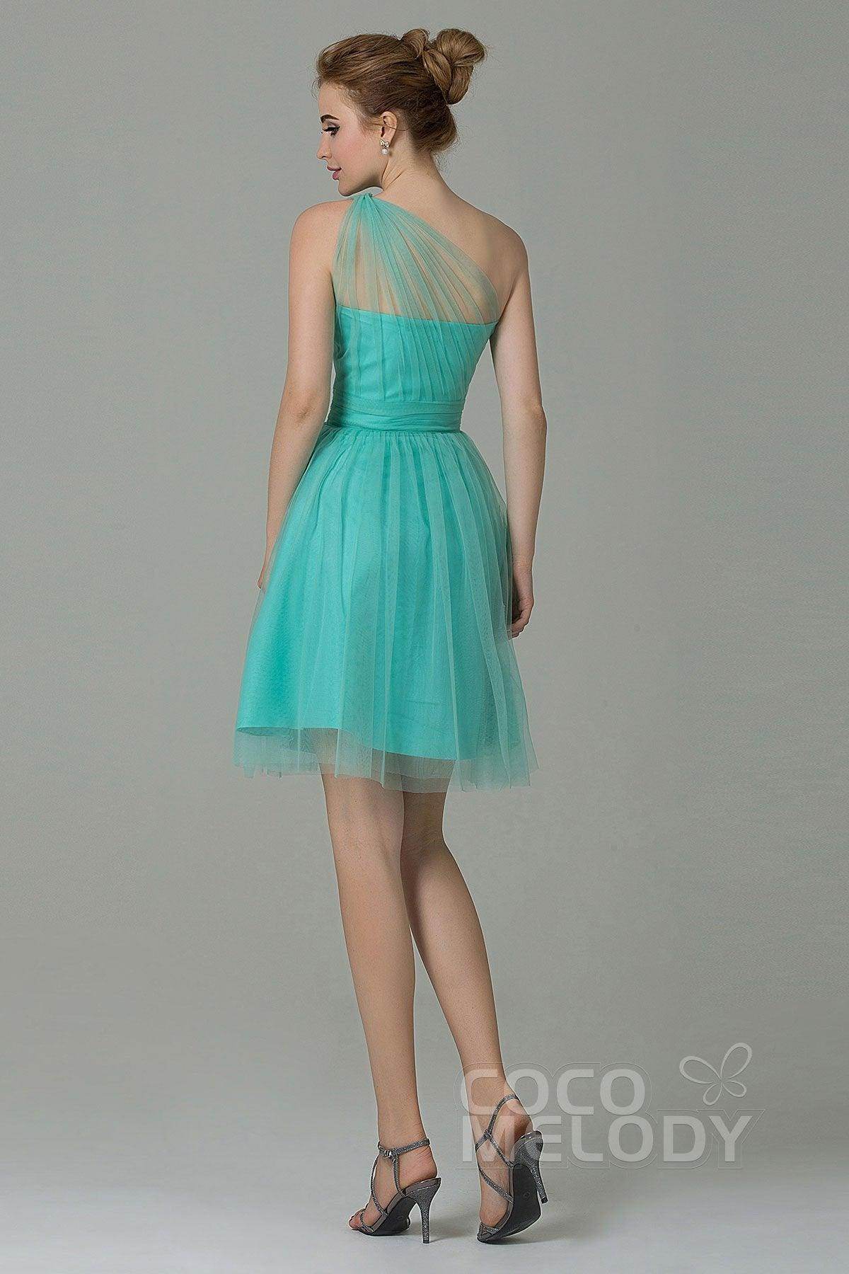 A-Line Short-Mini Tulle Bridesmaid Dress LOZM1503F - COCOMELODY