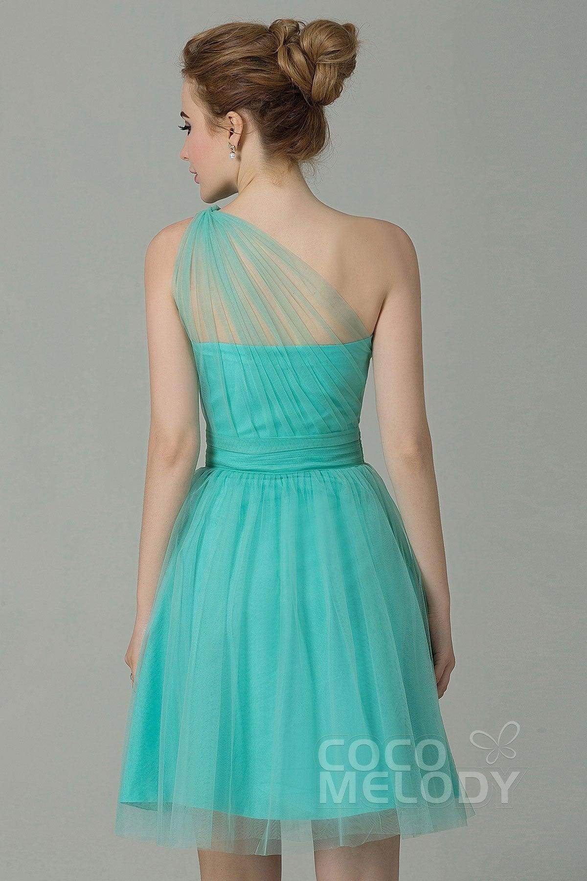 A-Line Short-Mini Tulle Bridesmaid Dress LOZM1503F - COCOMELODY