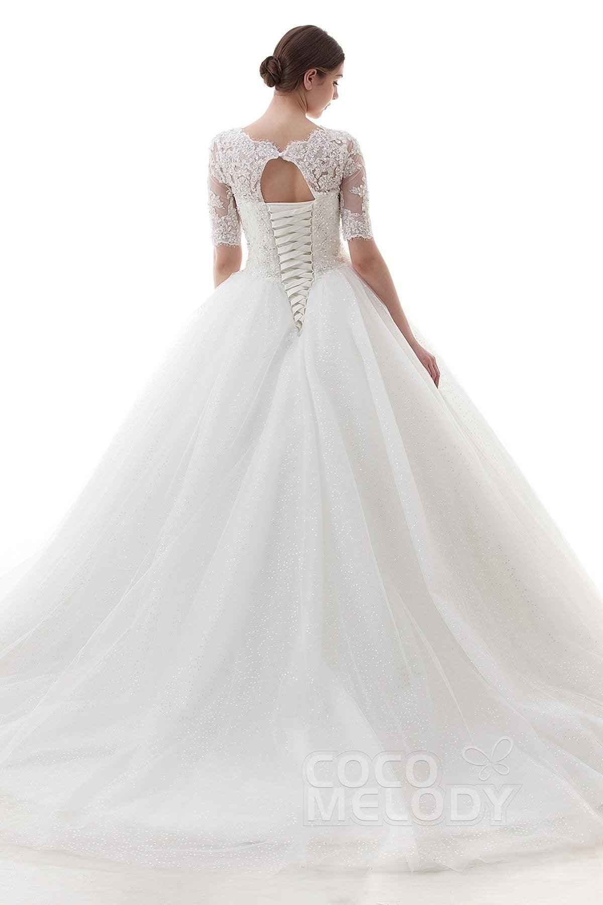 Princess Court Train Tulle Wedding Dress B14TB0056