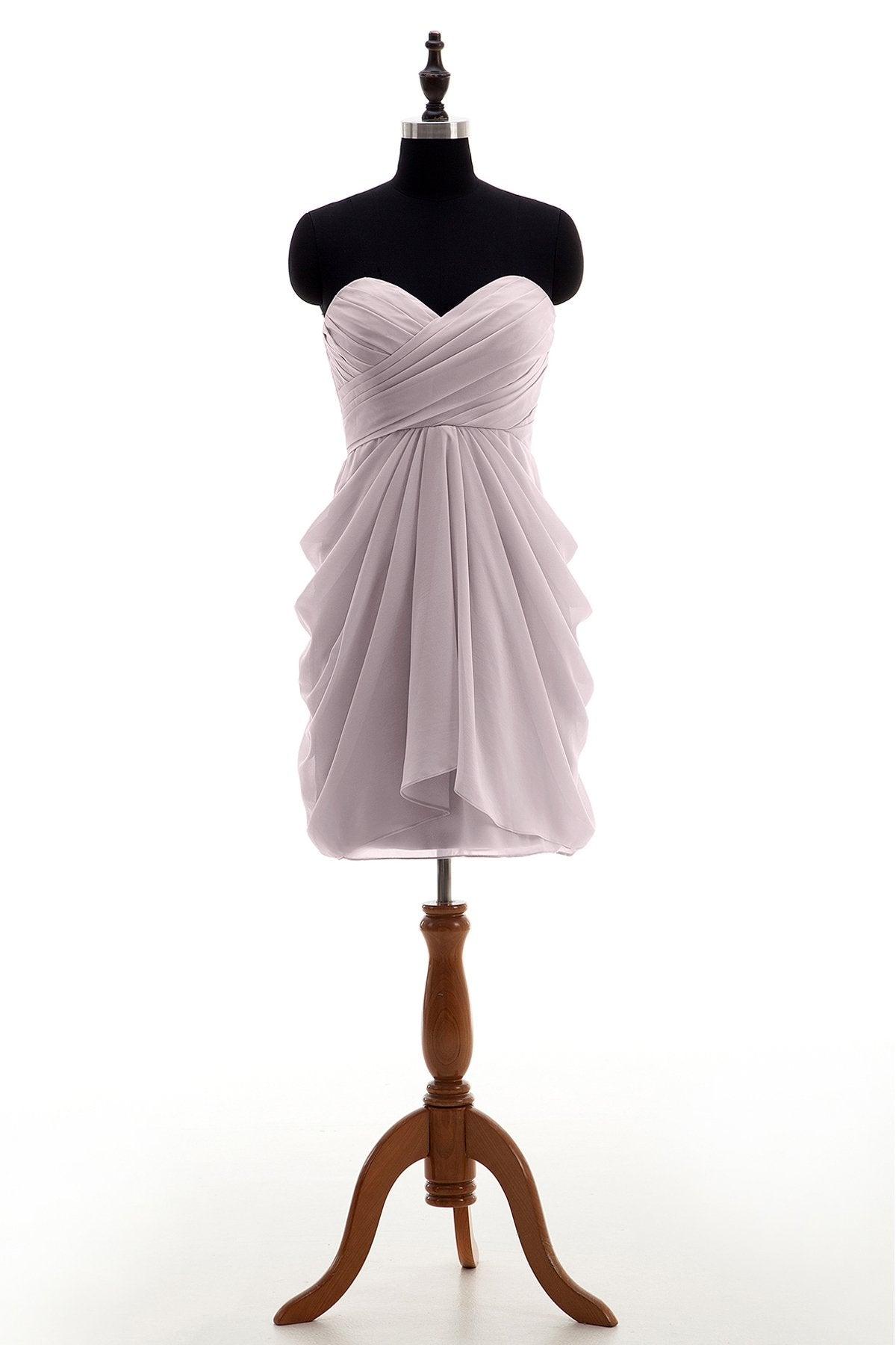 Sheath-Column Knee Length Chiffon Bridesmaid Dress NB2746 - COCOMELODY