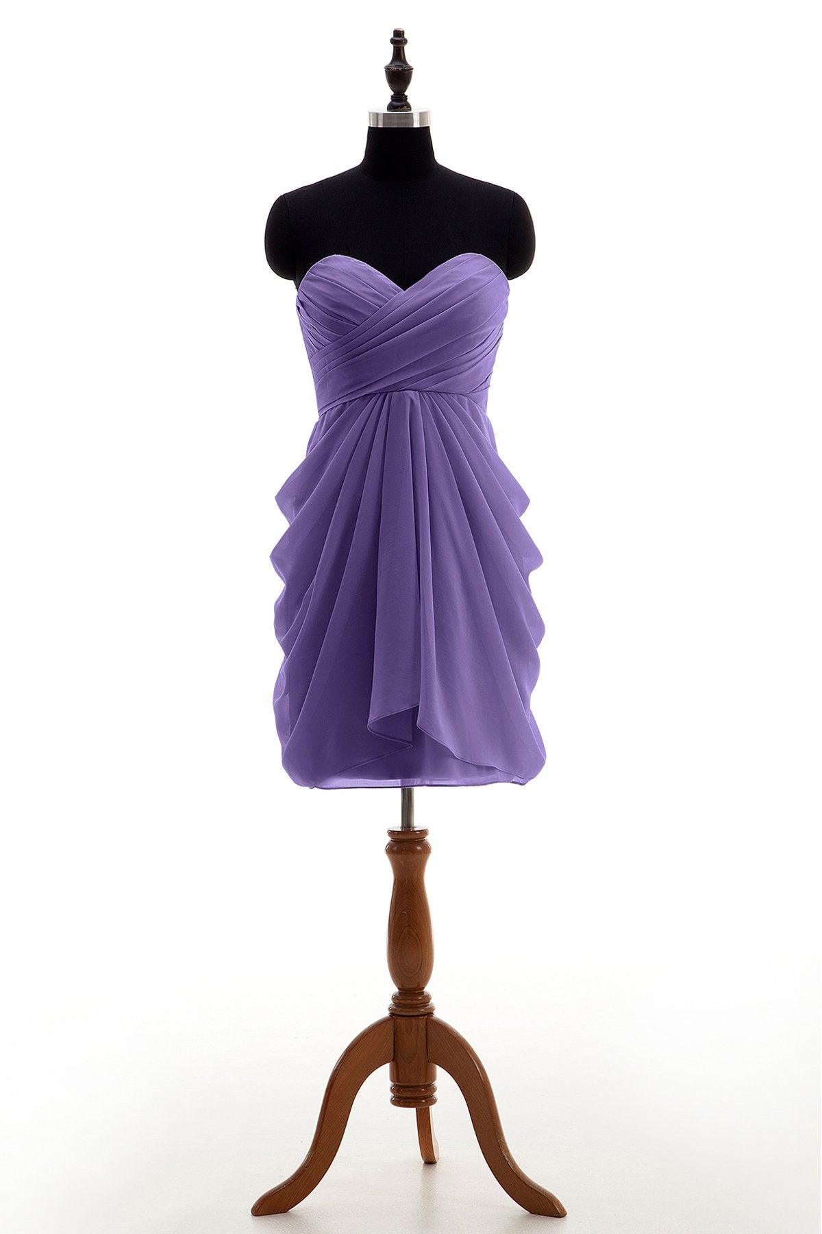 Sheath-Column Knee Length Chiffon Bridesmaid Dress NB2746 - COCOMELODY