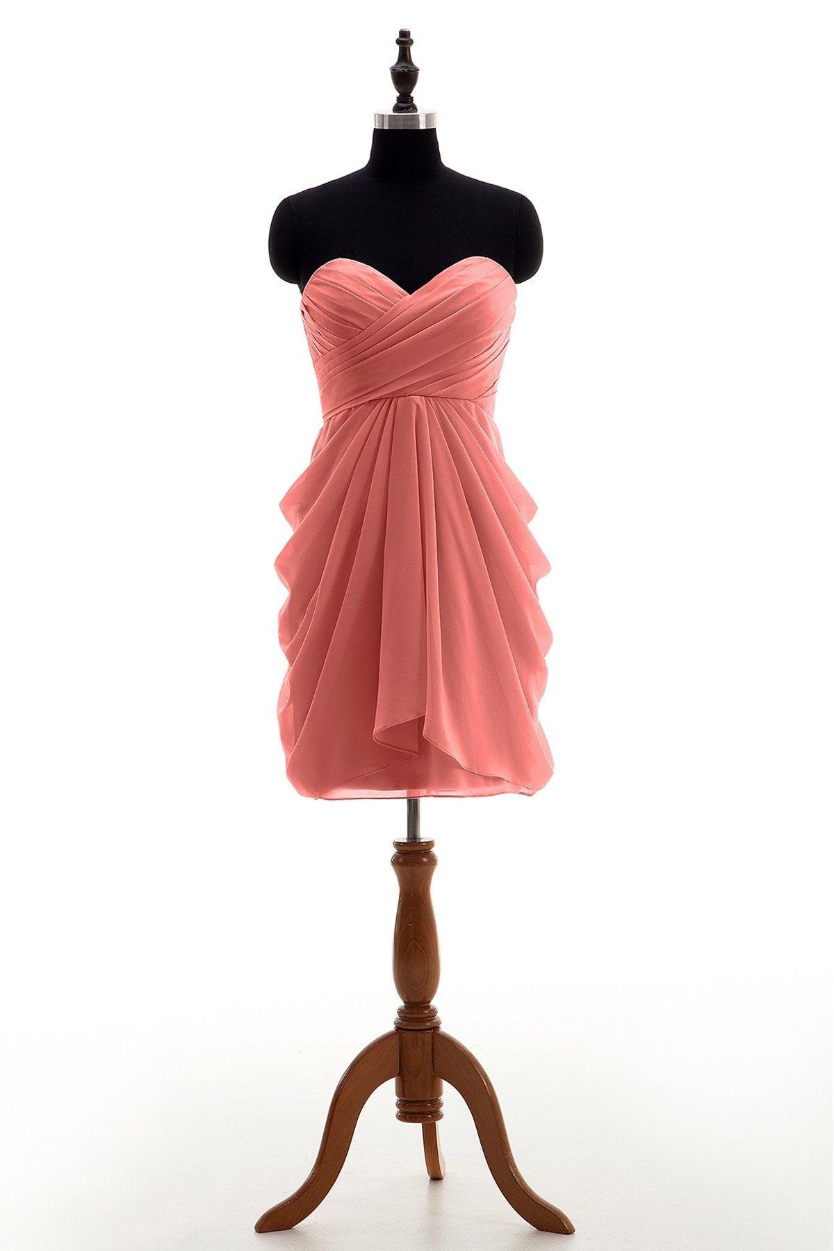 Sheath-Column Knee Length Chiffon Bridesmaid Dress NB2746 - COCOMELODY
