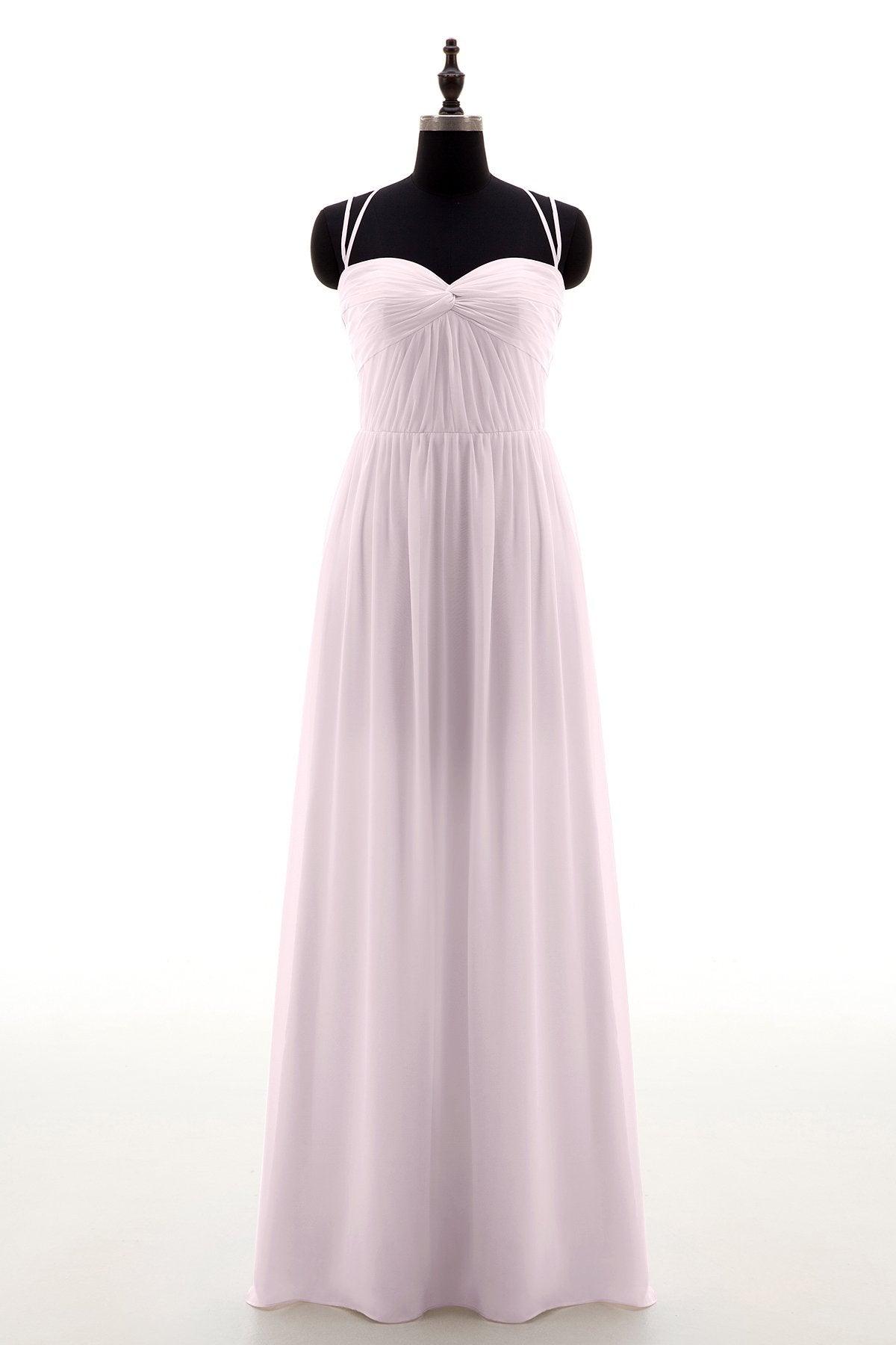 Sheath-Column Floor Length Chiffon Bridesmaid Dress NB3316 - COCOMELODY
