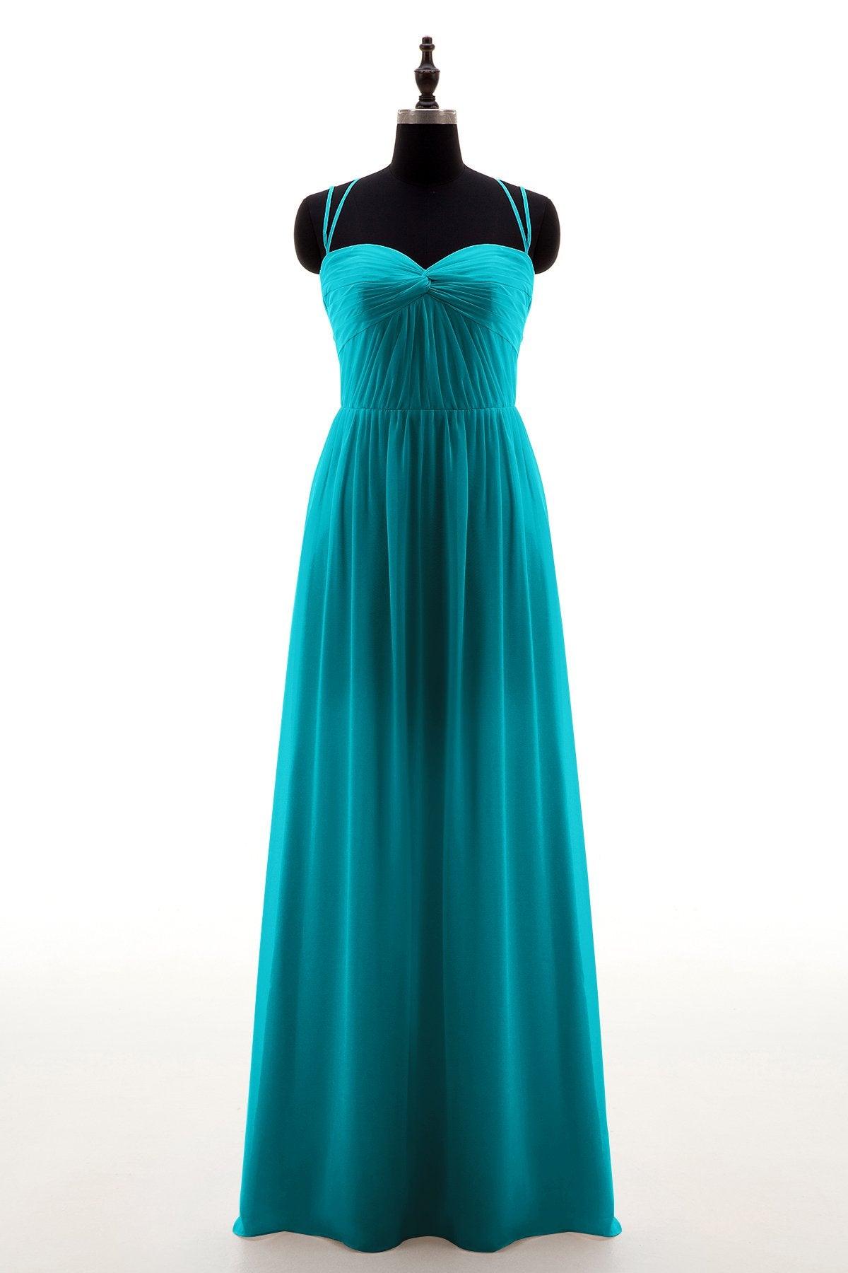 Sheath-Column Floor Length Chiffon Bridesmaid Dress NB3316 - COCOMELODY