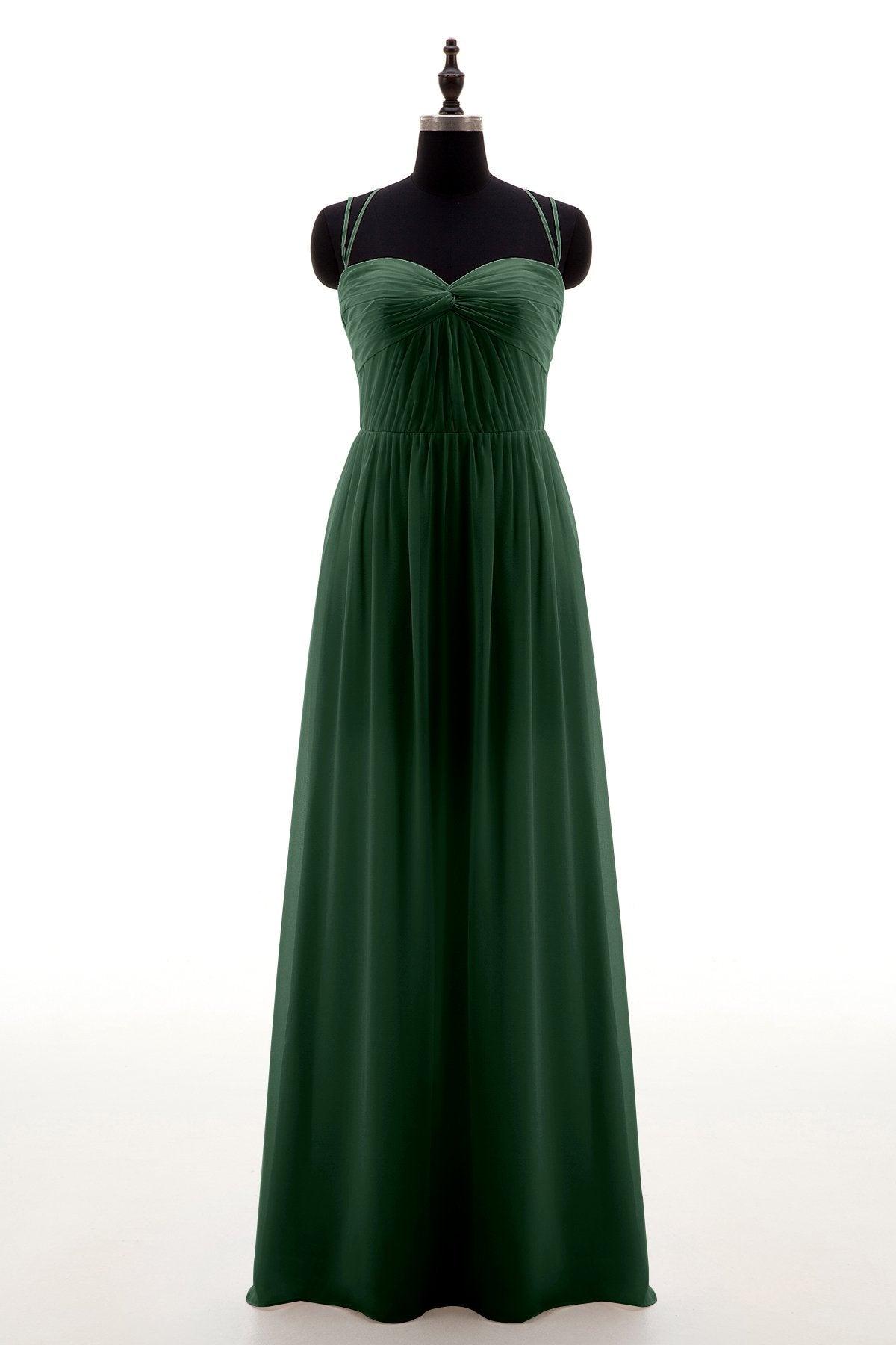 Sheath-Column Floor Length Chiffon Bridesmaid Dress NB3316 - COCOMELODY