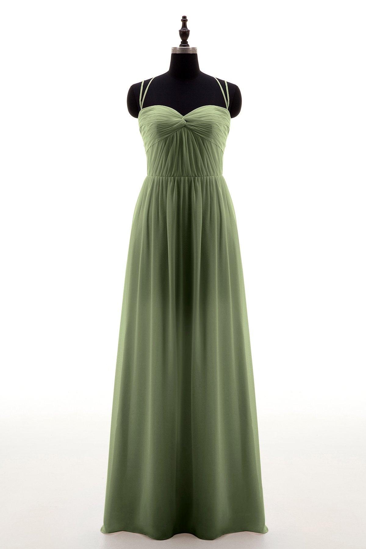 Sheath-Column Floor Length Chiffon Bridesmaid Dress NB3316 - COCOMELODY