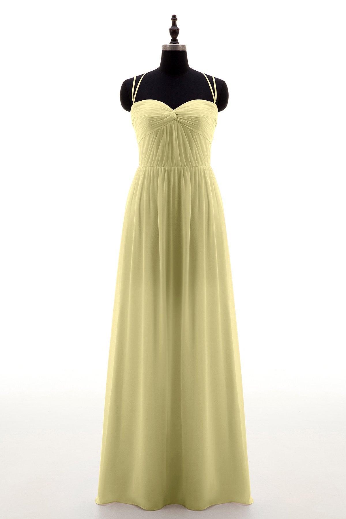 Sheath-Column Floor Length Chiffon Bridesmaid Dress NB3316 - COCOMELODY