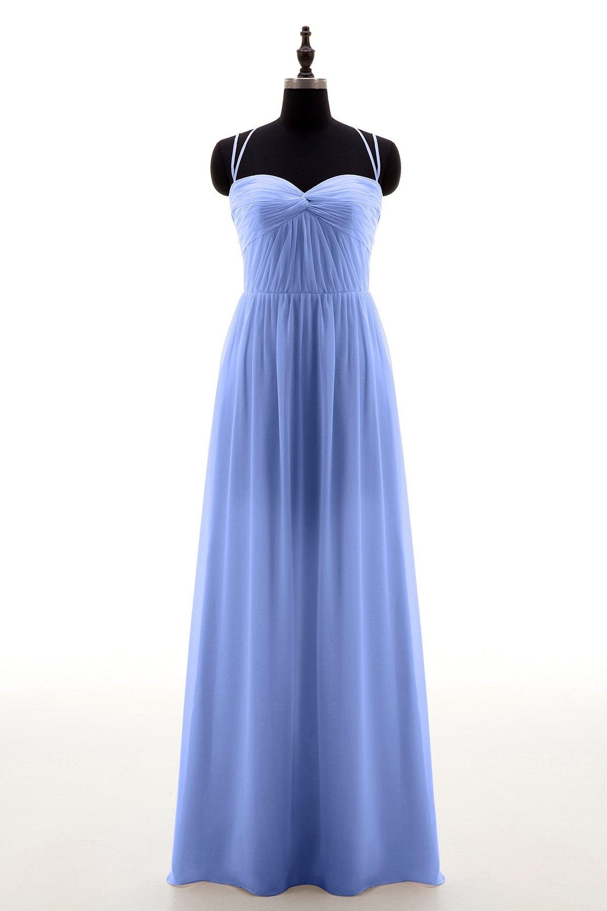 Sheath-Column Floor Length Chiffon Bridesmaid Dress NB3316 - COCOMELODY