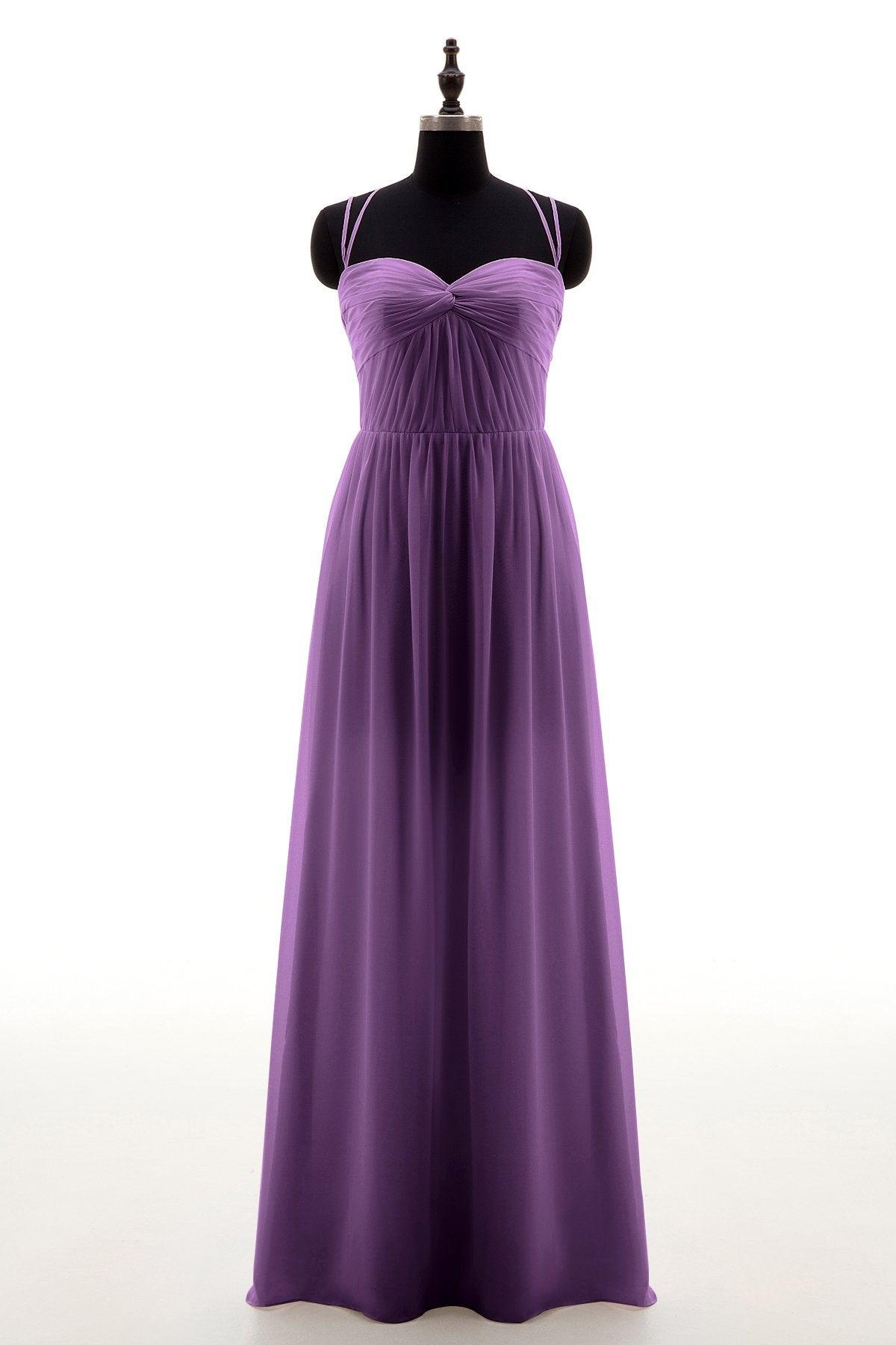 Sheath-Column Floor Length Chiffon Bridesmaid Dress NB3316 - COCOMELODY