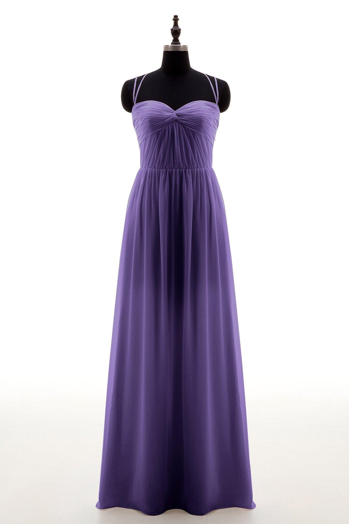 Sheath-Column Floor Length Chiffon Bridesmaid Dress NB3316 - COCOMELODY