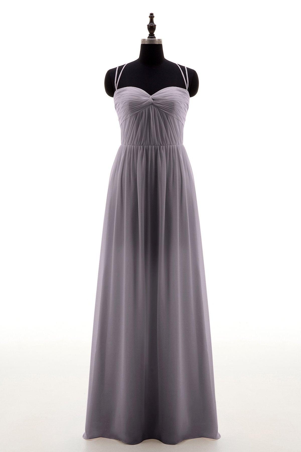 Sheath-Column Floor Length Chiffon Bridesmaid Dress NB3316 - COCOMELODY