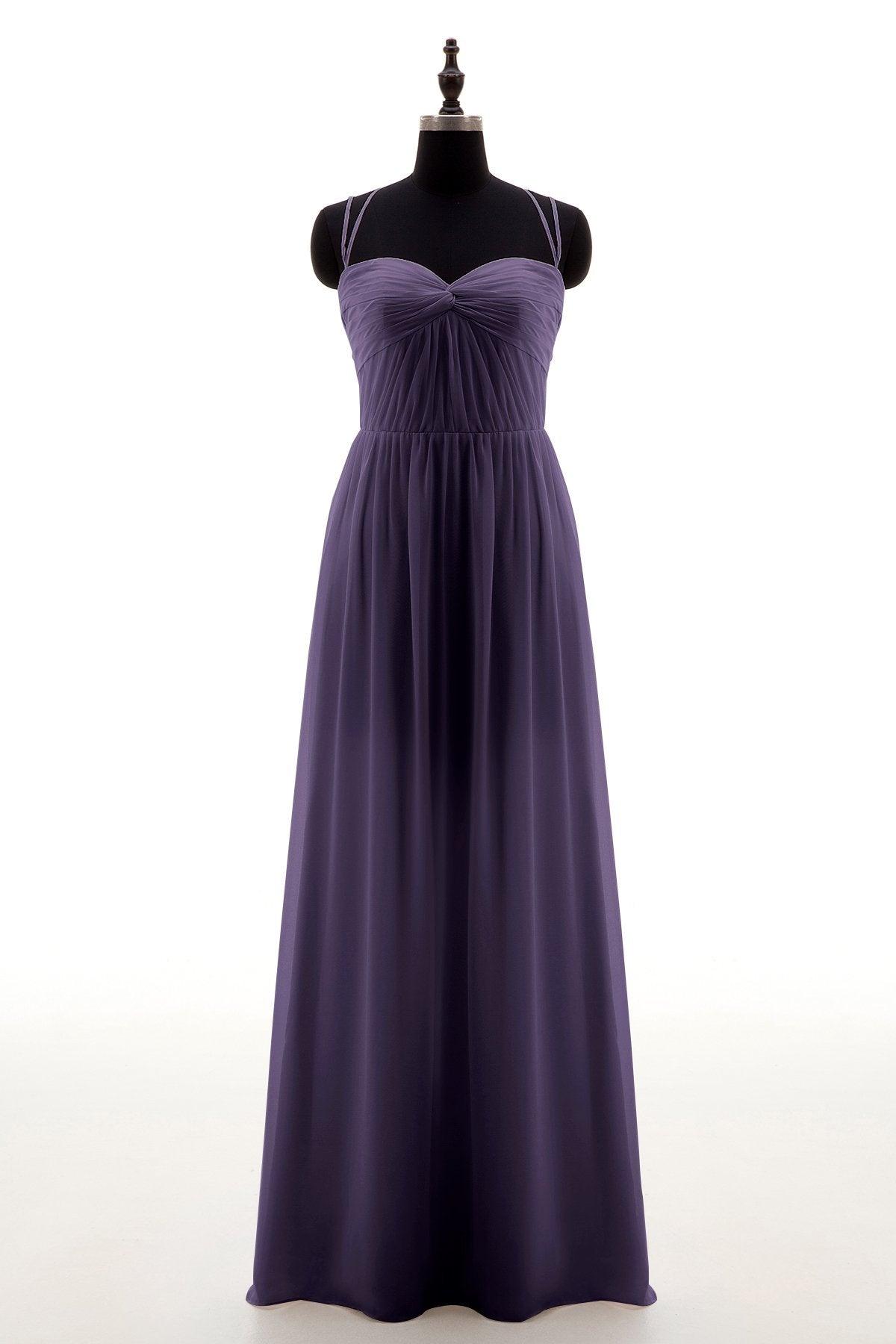 Sheath-Column Floor Length Chiffon Bridesmaid Dress NB3316 - COCOMELODY