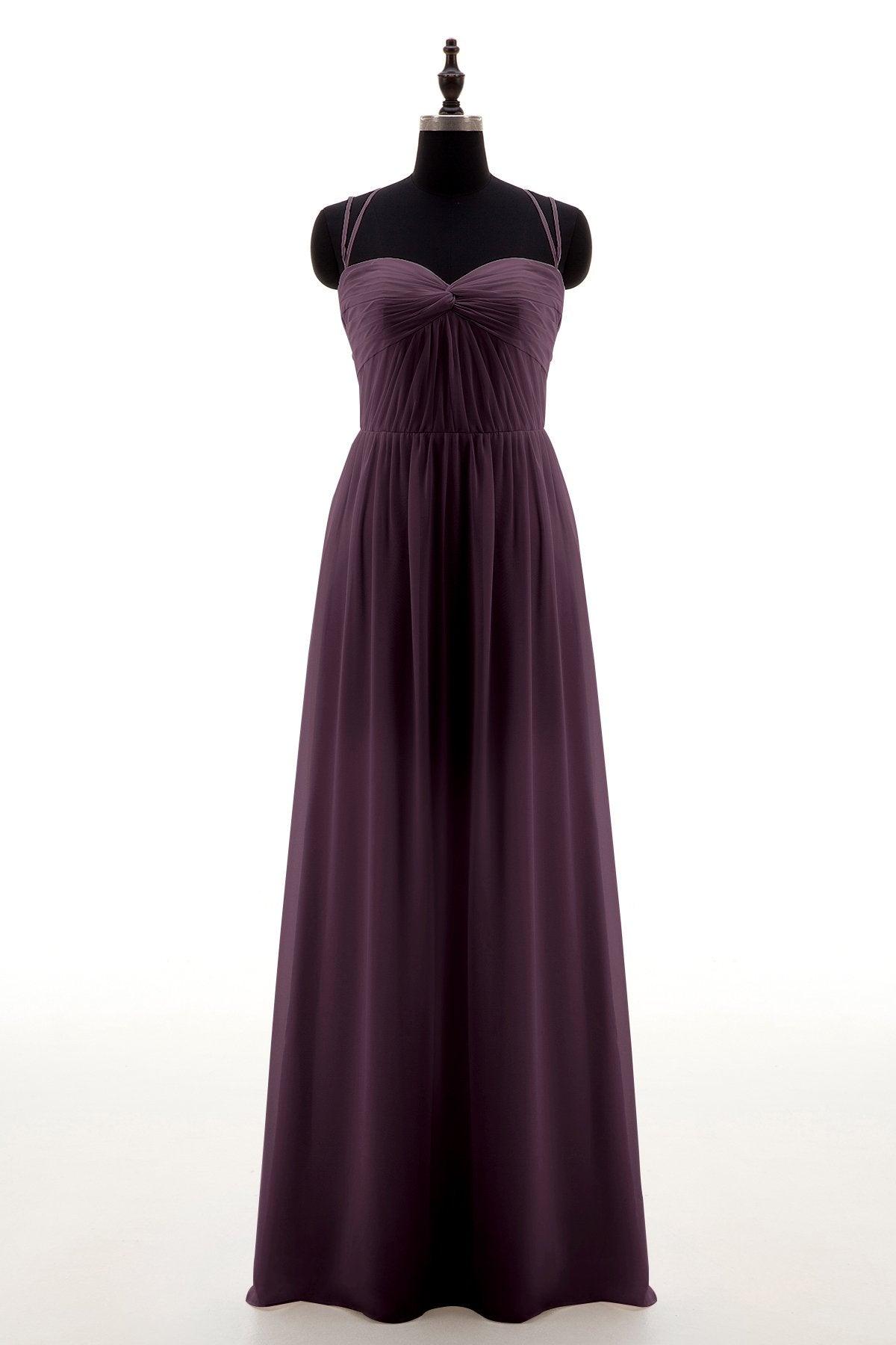 Sheath-Column Floor Length Chiffon Bridesmaid Dress NB3316 - COCOMELODY