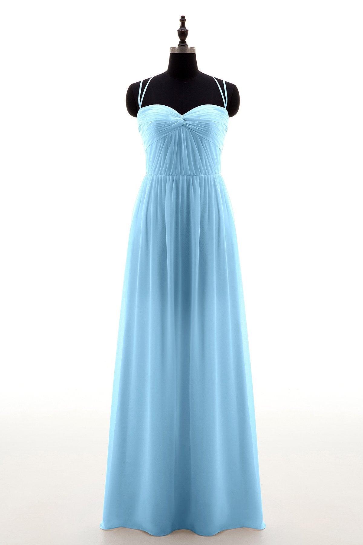 Sheath-Column Floor Length Chiffon Bridesmaid Dress NB3316 - COCOMELODY