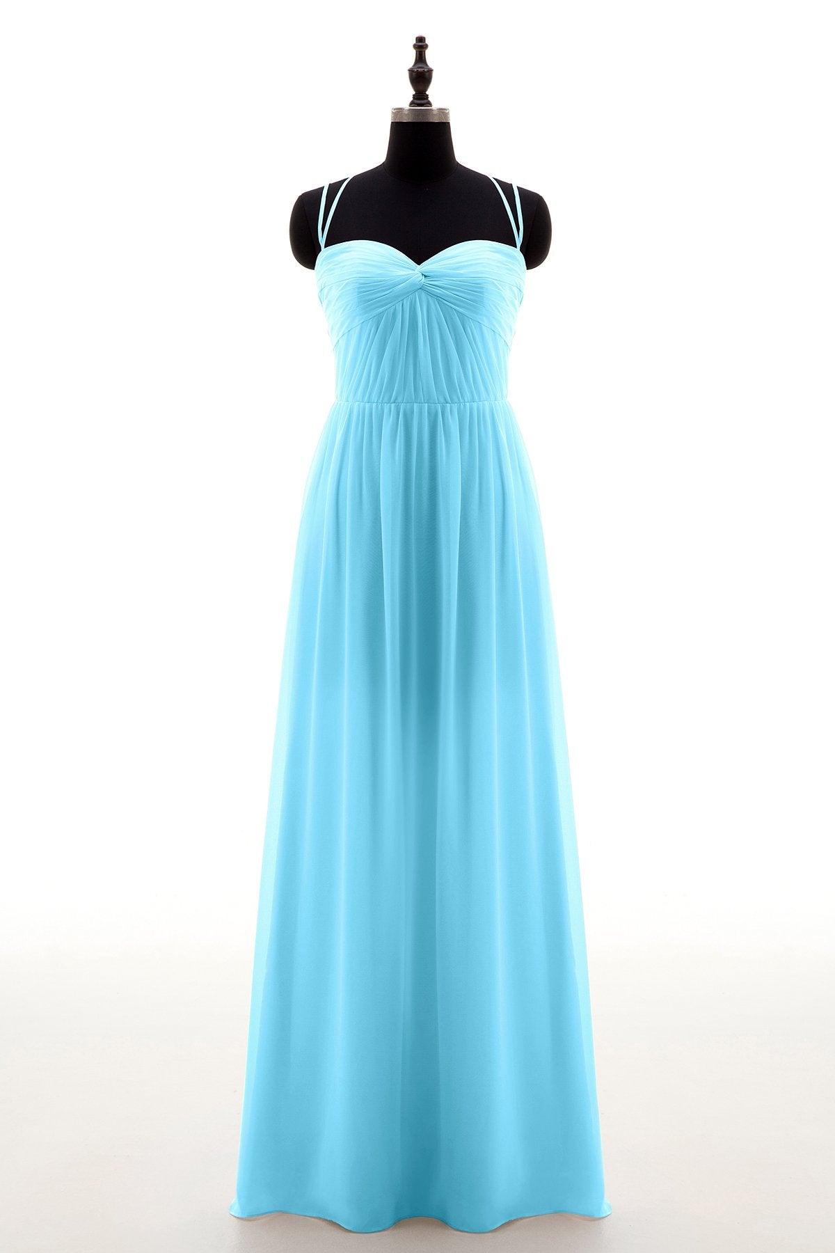 Sheath-Column Floor Length Chiffon Bridesmaid Dress NB3316 - COCOMELODY