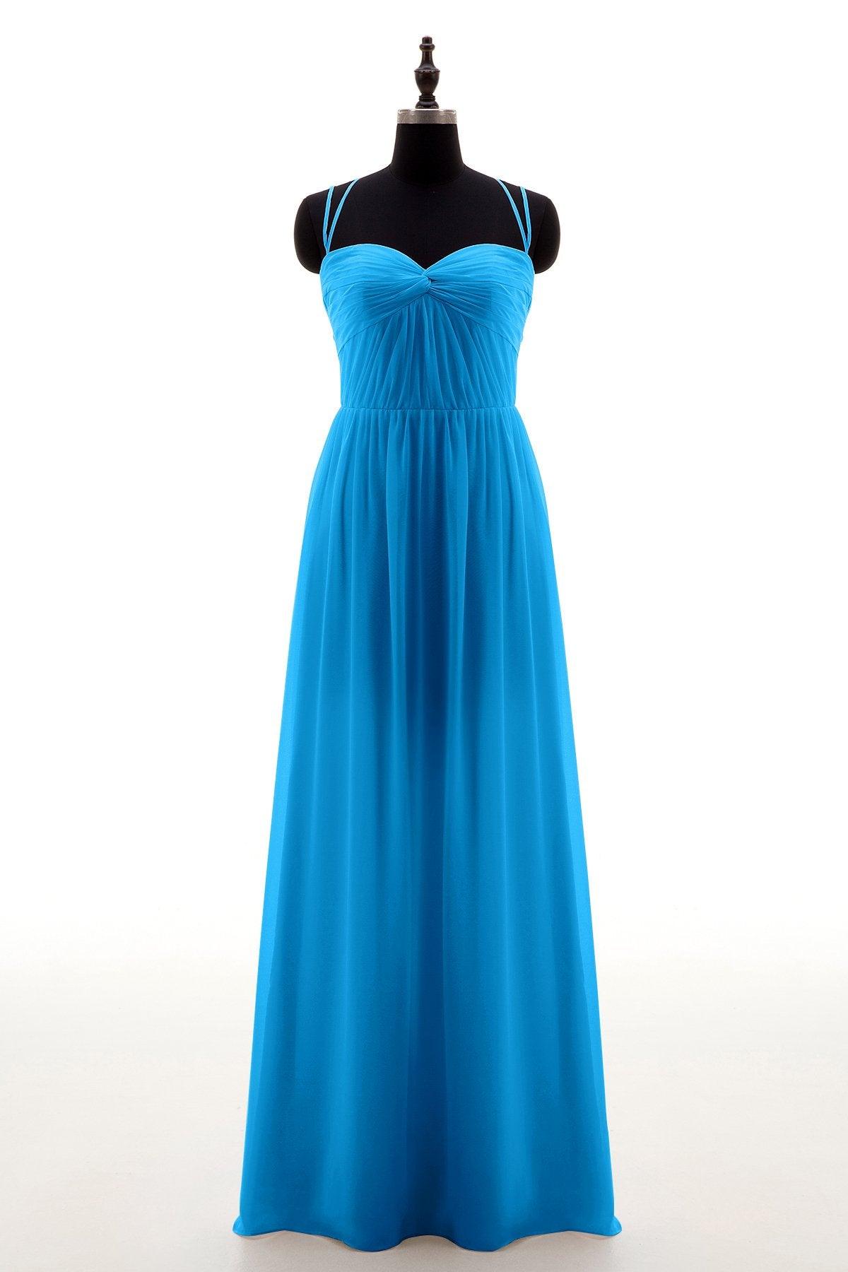 Sheath-Column Floor Length Chiffon Bridesmaid Dress NB3316 - COCOMELODY