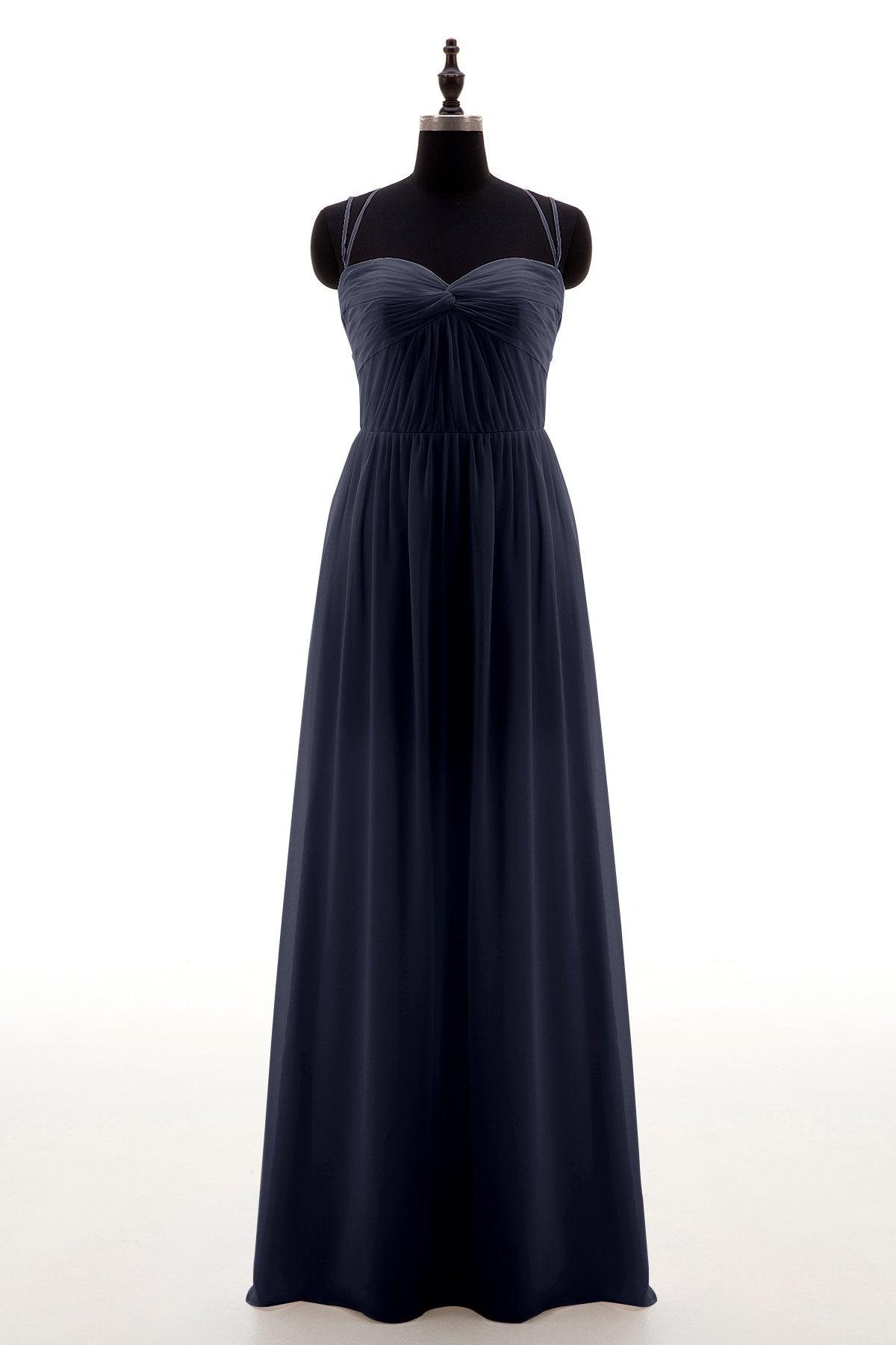 Sheath-Column Floor Length Chiffon Bridesmaid Dress NB3316 - COCOMELODY