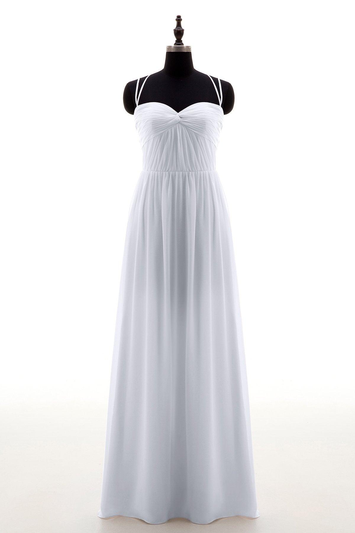 Sheath-Column Floor Length Chiffon Bridesmaid Dress NB3316 - COCOMELODY