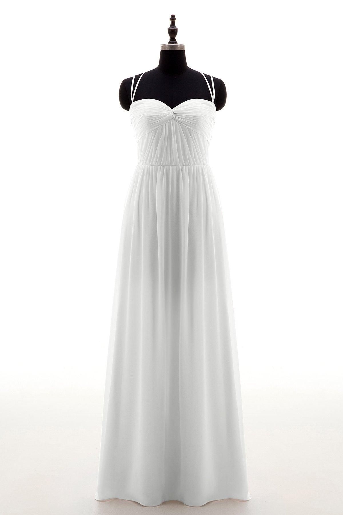Sheath-Column Floor Length Chiffon Bridesmaid Dress NB3316 - COCOMELODY