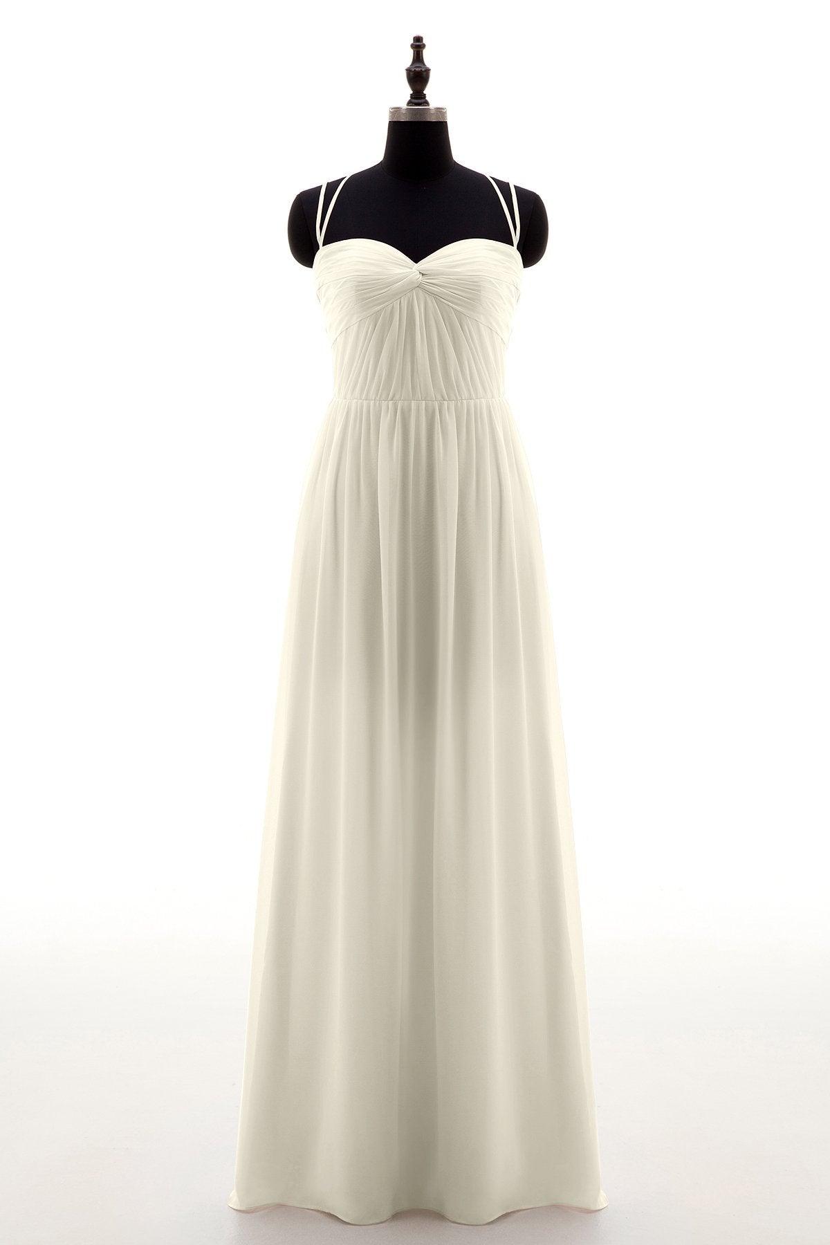 Sheath-Column Floor Length Chiffon Bridesmaid Dress NB3316 - COCOMELODY