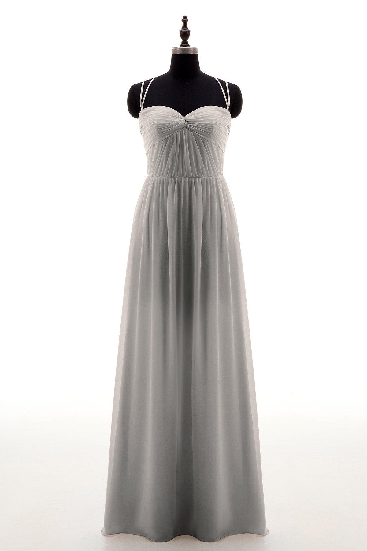 Sheath-Column Floor Length Chiffon Bridesmaid Dress NB3316 - COCOMELODY