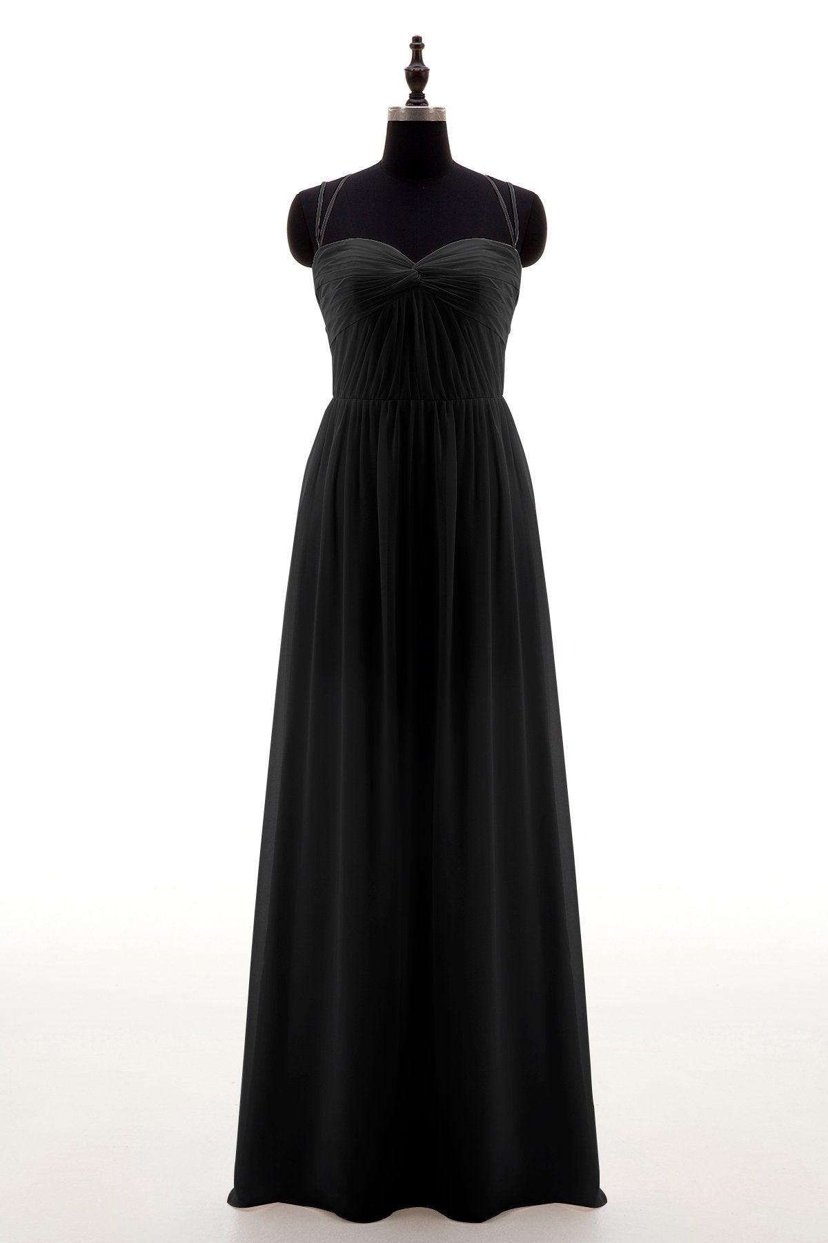 Sheath-Column Floor Length Chiffon Bridesmaid Dress NB3316 - COCOMELODY