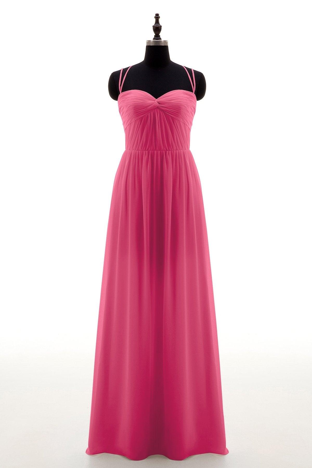 Sheath-Column Floor Length Chiffon Bridesmaid Dress NB3316 - COCOMELODY