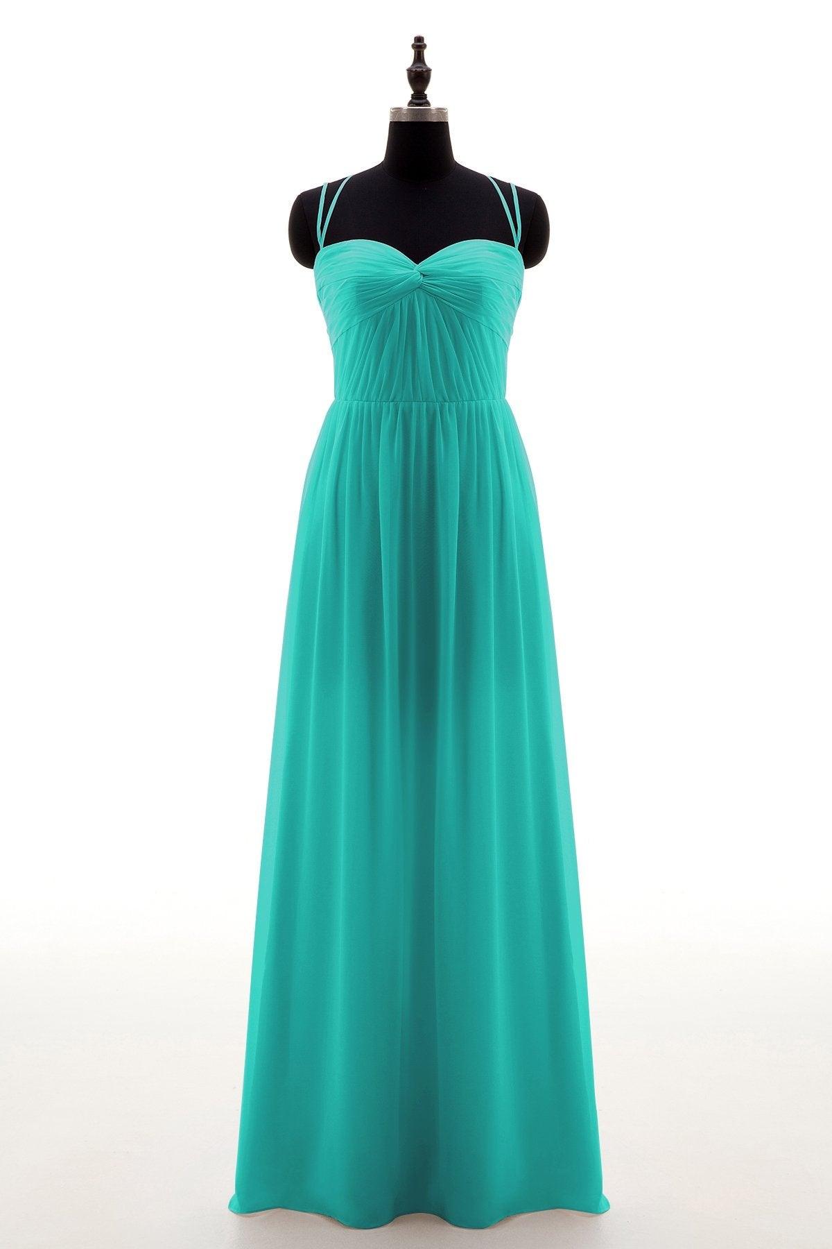 Sheath-Column Floor Length Chiffon Bridesmaid Dress NB3316 - COCOMELODY