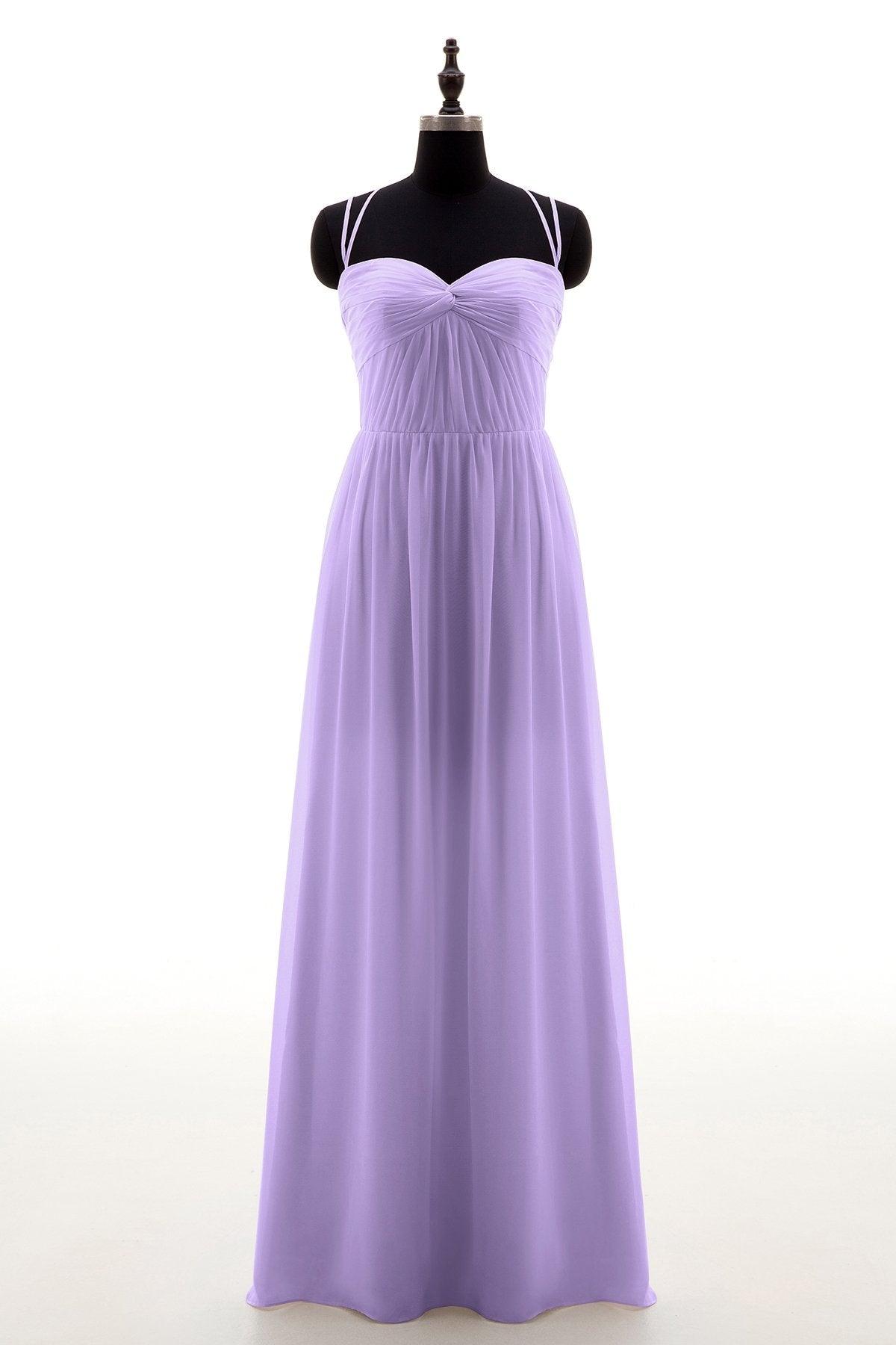 Sheath-Column Floor Length Chiffon Bridesmaid Dress NB3316 - COCOMELODY