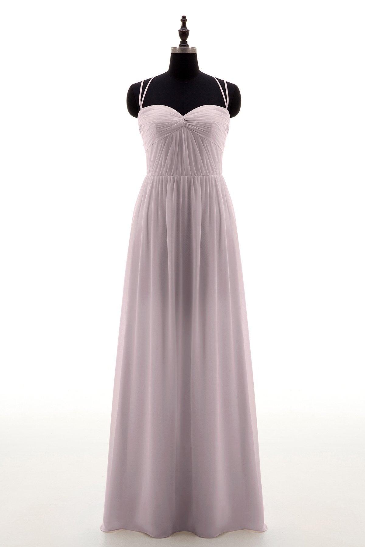 Sheath-Column Floor Length Chiffon Bridesmaid Dress NB3316 - COCOMELODY