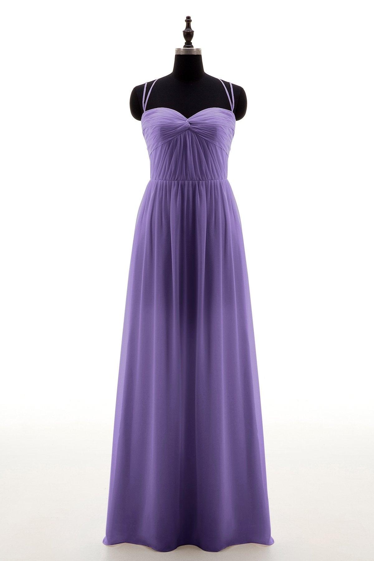 Sheath-Column Floor Length Chiffon Bridesmaid Dress NB3316 - COCOMELODY
