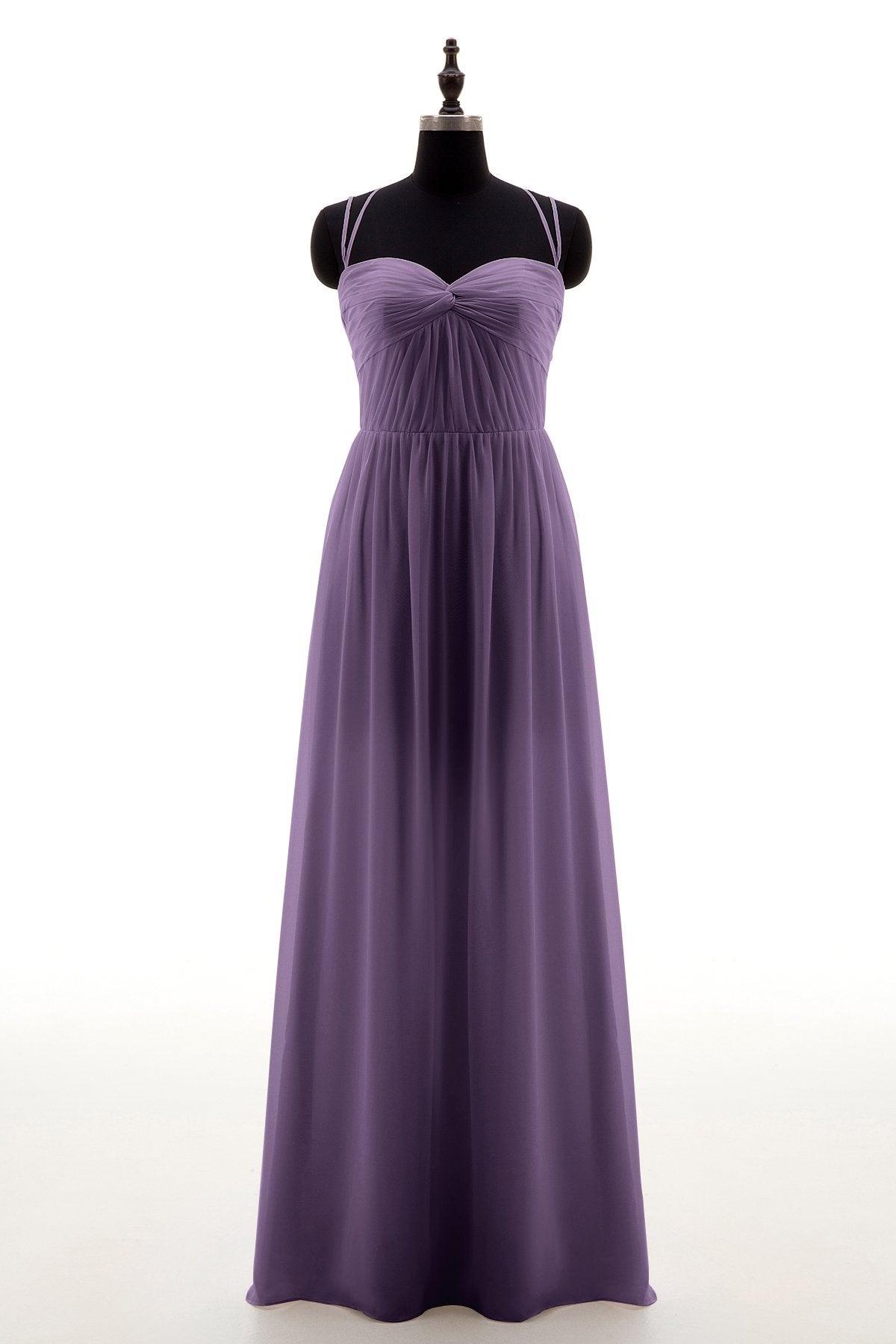 Sheath-Column Floor Length Chiffon Bridesmaid Dress NB3316 - COCOMELODY