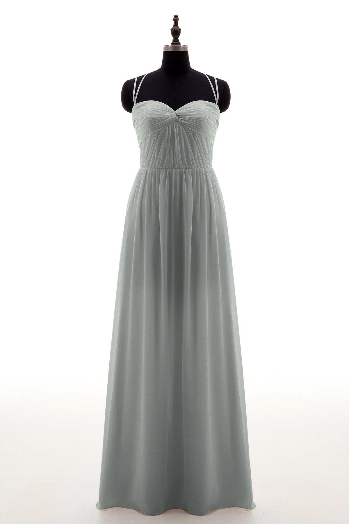Sheath-Column Floor Length Chiffon Bridesmaid Dress NB3316 - COCOMELODY