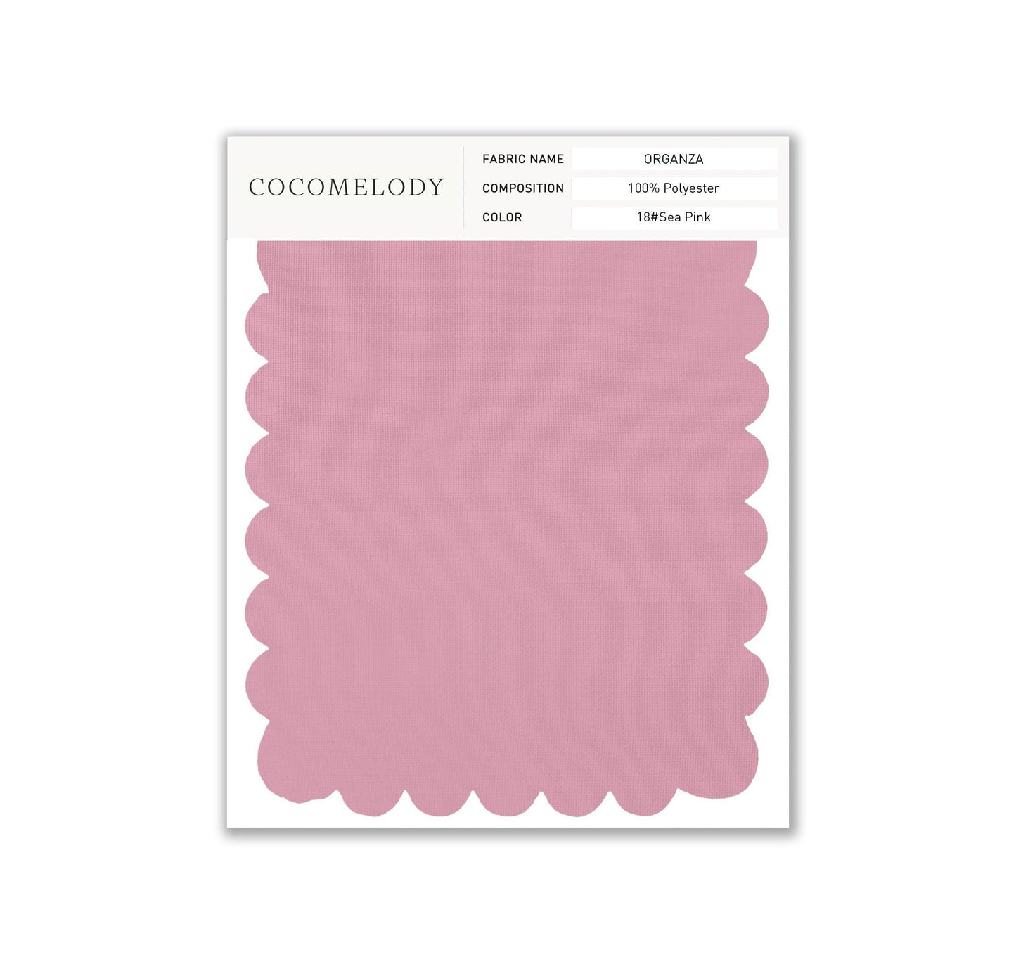 Organza Fabric Swatch in Single Color SWOR16006 - COCOMELODY